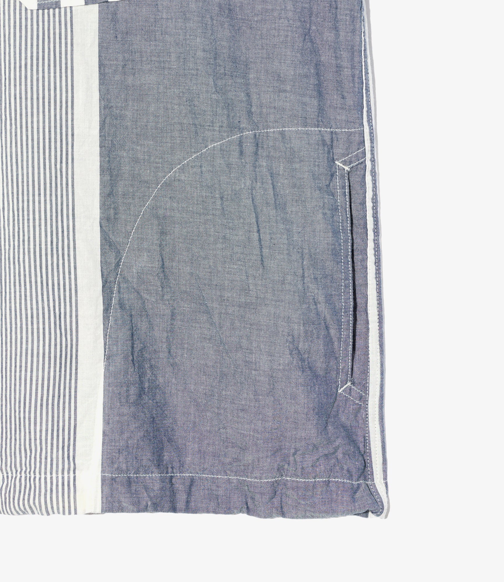 Cagoule Shirt – Blue/White Striped Chambray