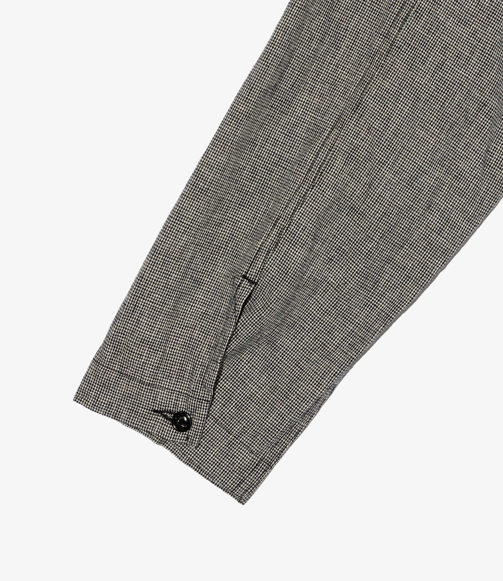 Cagoule Shirt – Grey Houndstooth Cotton/Linen