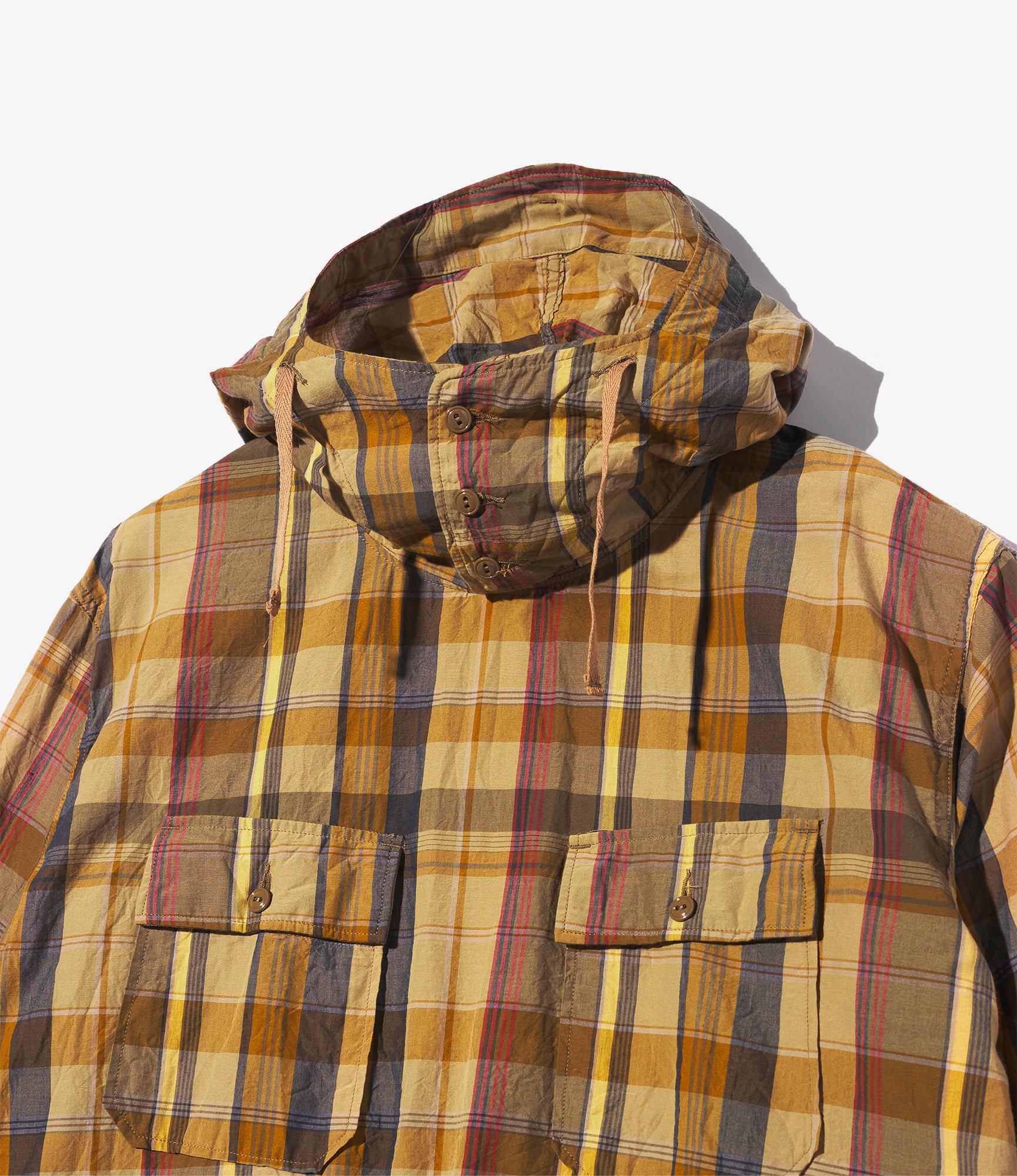 Cagoule Shirt – Olive Madras Plaid Cotton