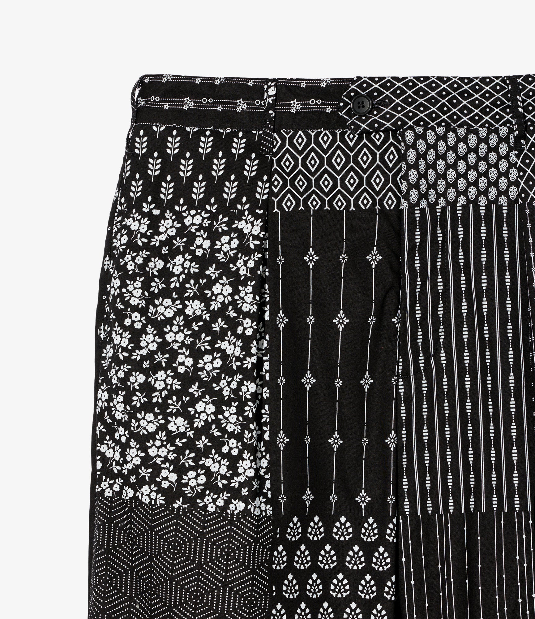 Carlyle Pant – Black/White Patchwork Print