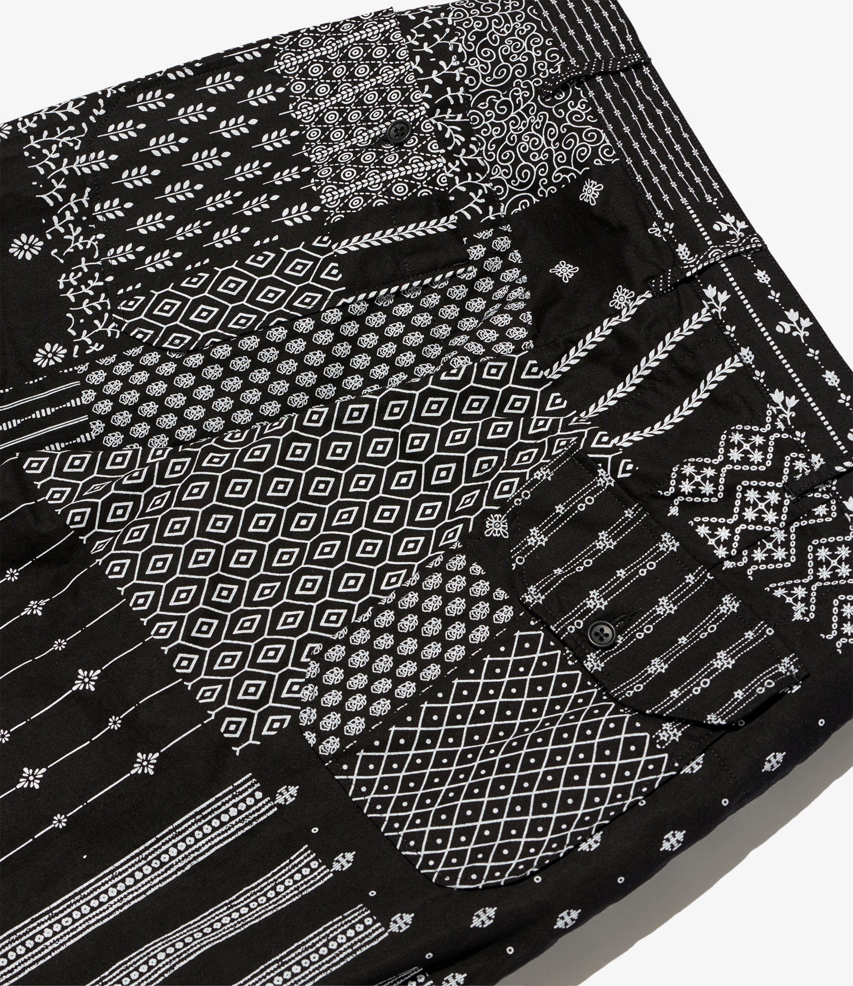 Carlyle Pant – Black/White Patchwork Print