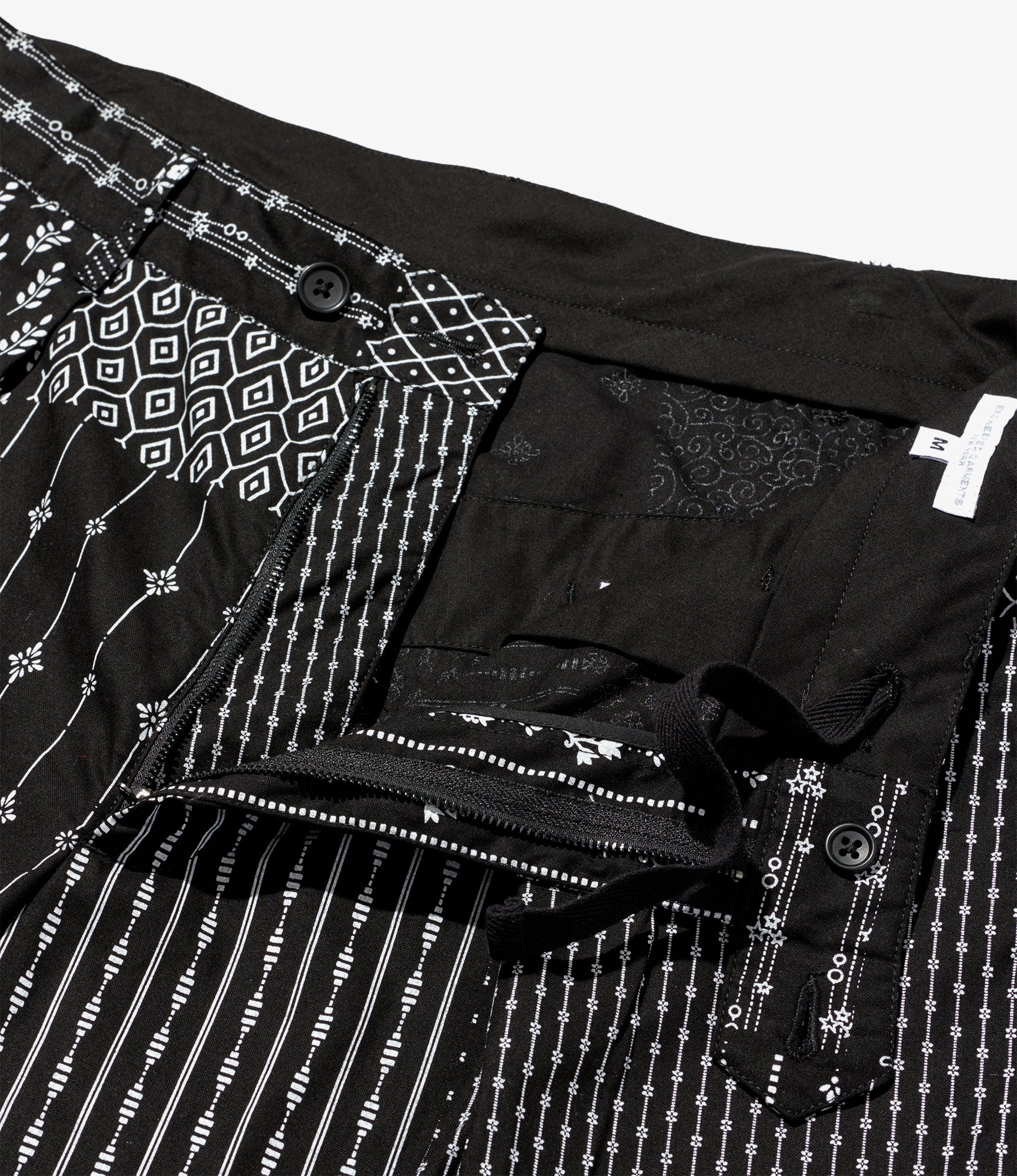 Carlyle Pant – Black/White Patchwork Print