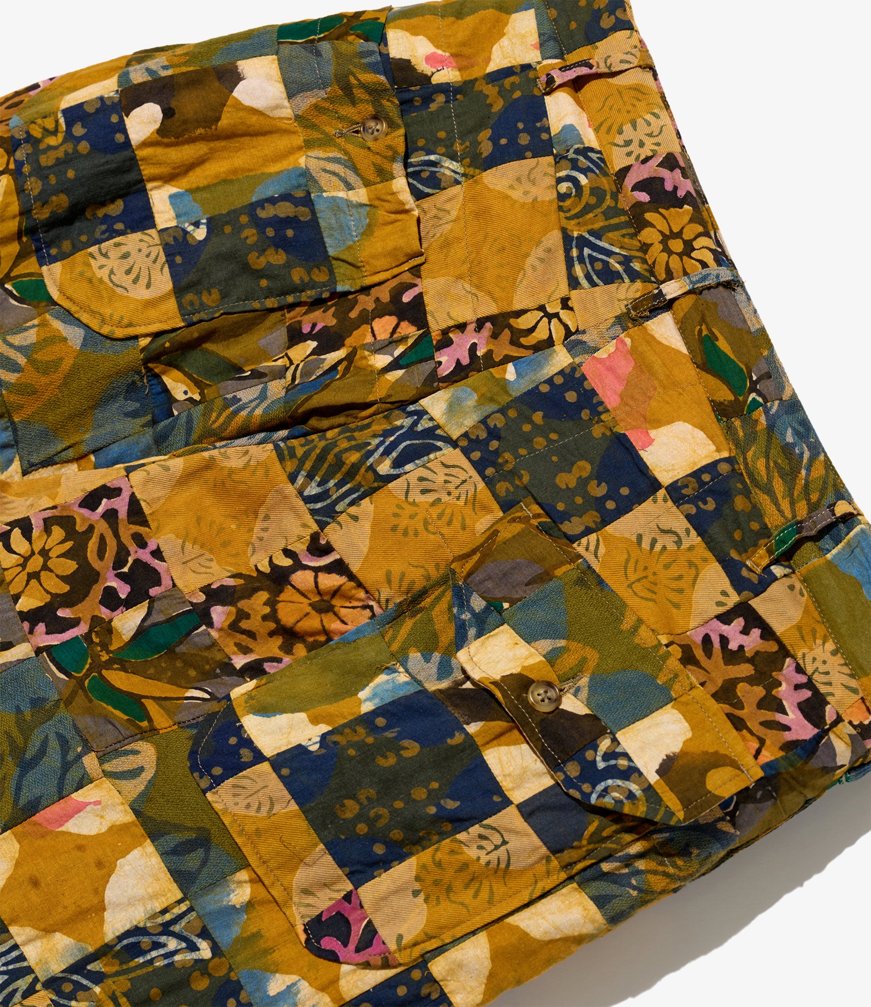 Carlyle Pant – Olive Mixed Pattern Patchwork
