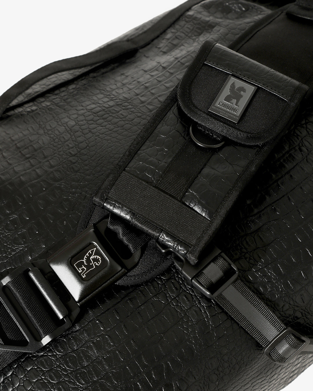 'Citizen' 24L Messenger Bag – Black Crocodile Pattern