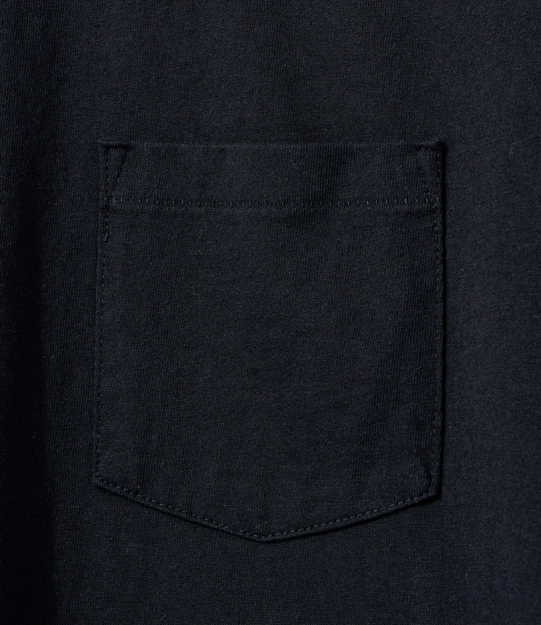 Cross Neck Pocket T-Shirt – Black