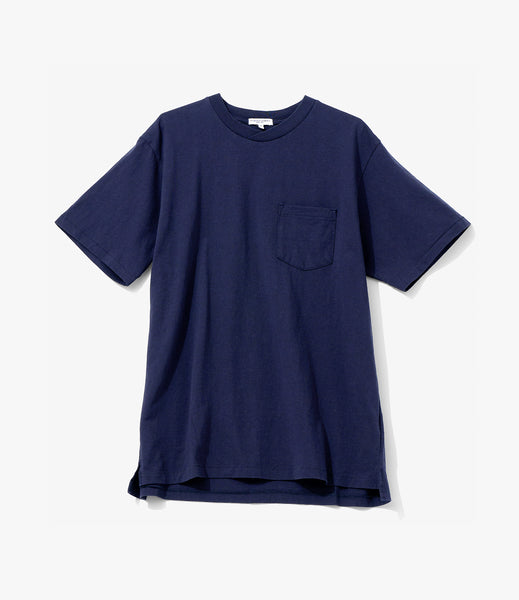 Cross Neck Plain T-Shirt – Navy | Engineered Garments | Nepenthes