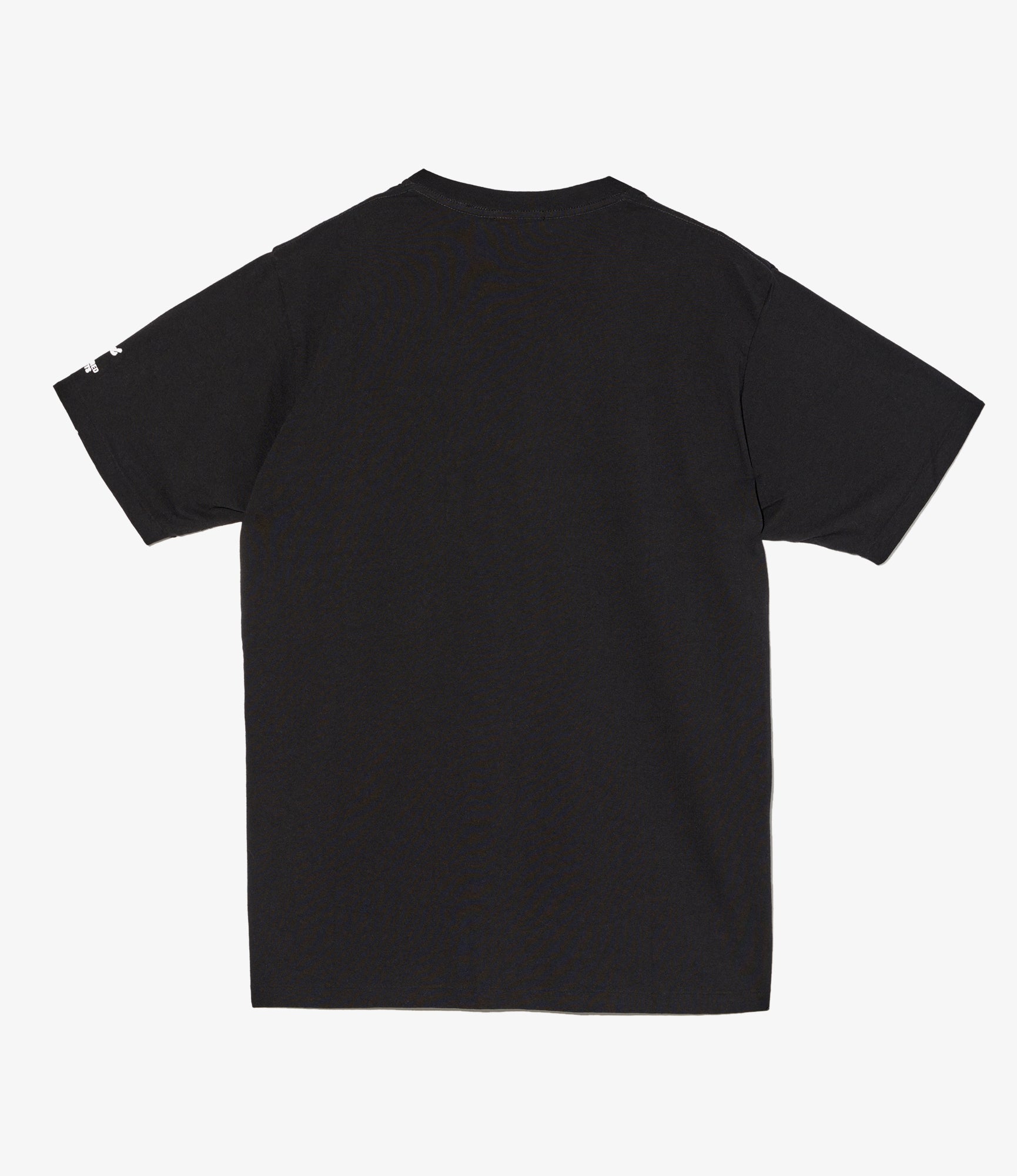 Cross Neck T–Shirt – Black 'Flower' Print