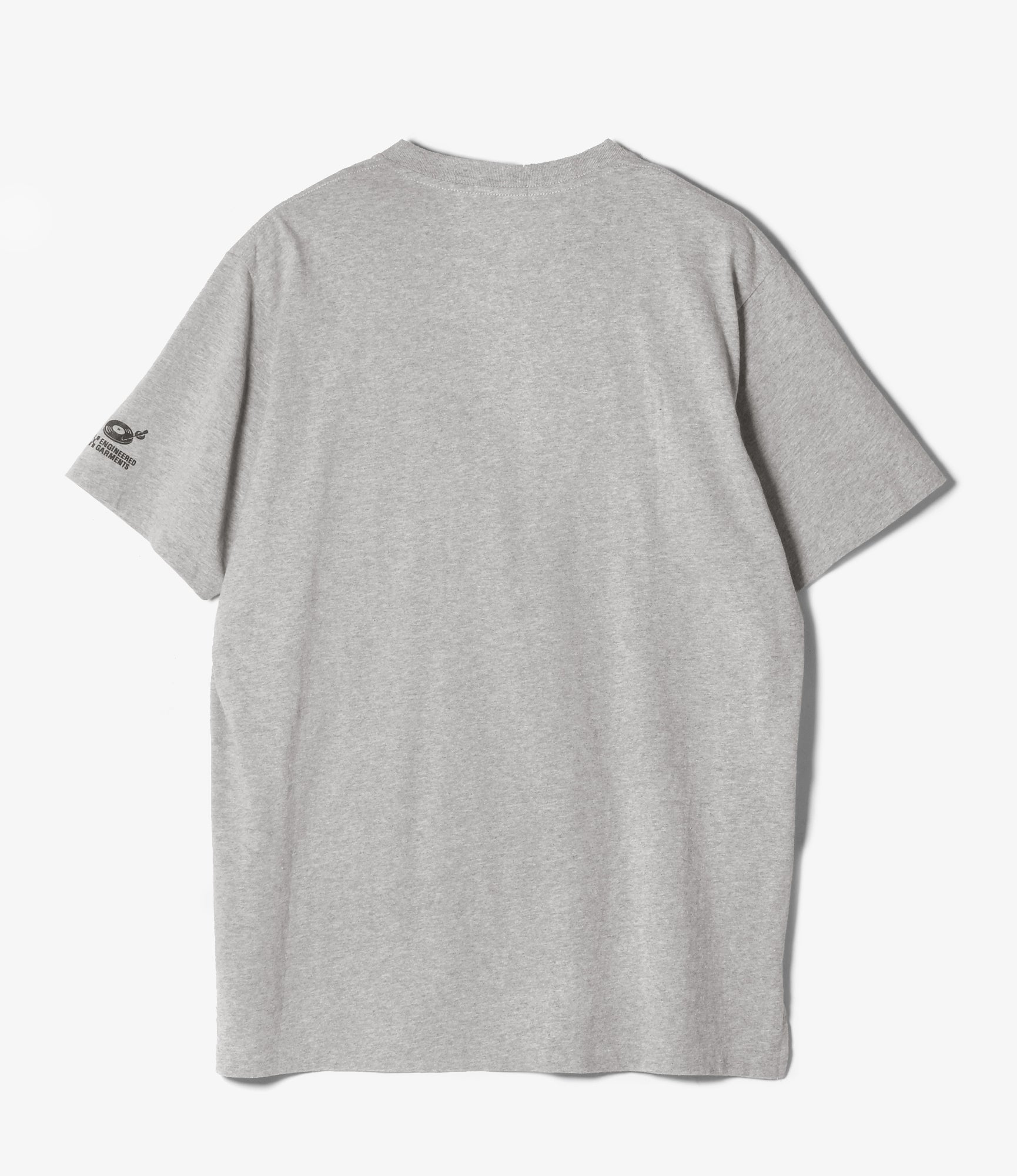 Cross Neck T–Shirt – Grey 'Footprint' Print