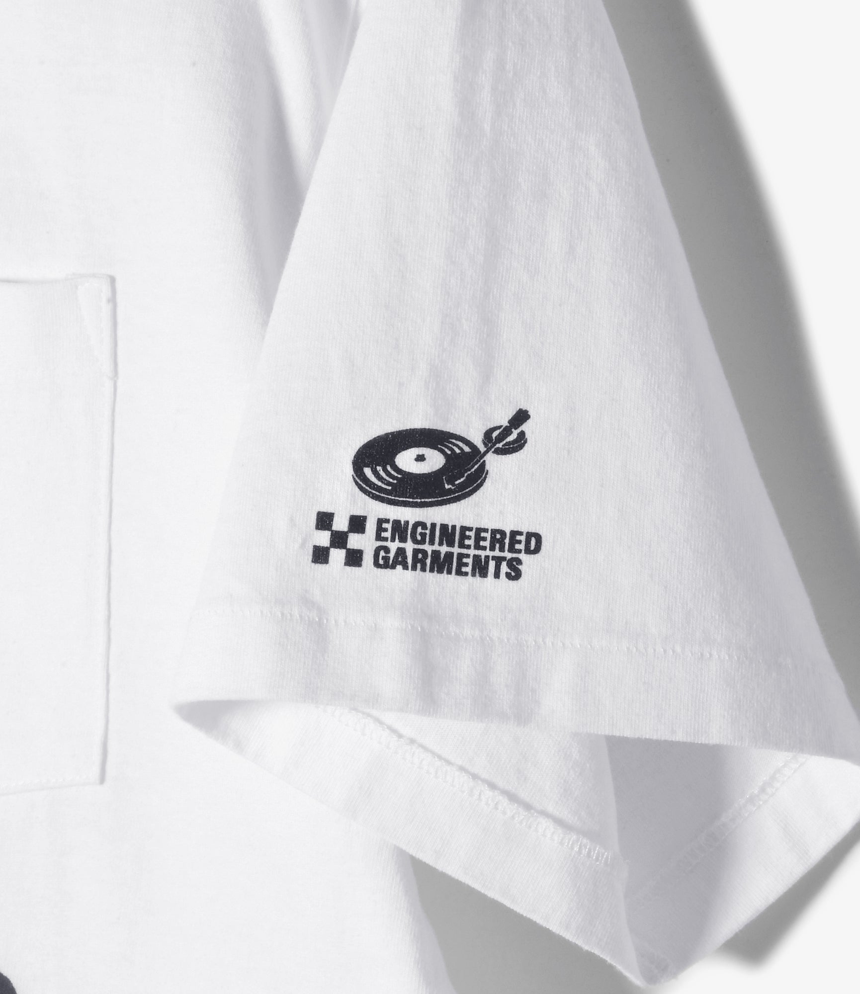 Cross Neck T–Shirt – White 'Footprint' Print