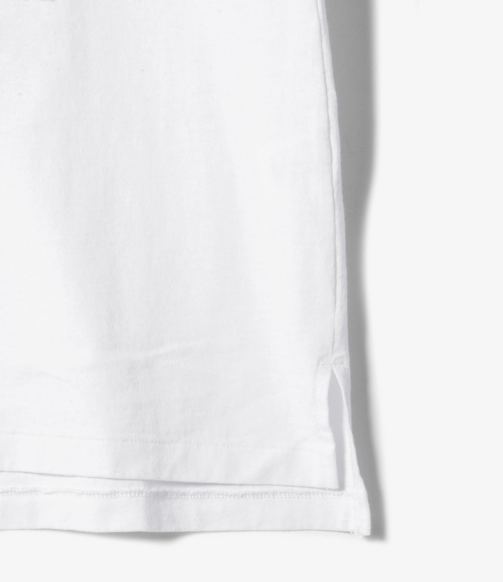 Cross Neck T–Shirt – White 'Footprint' Print