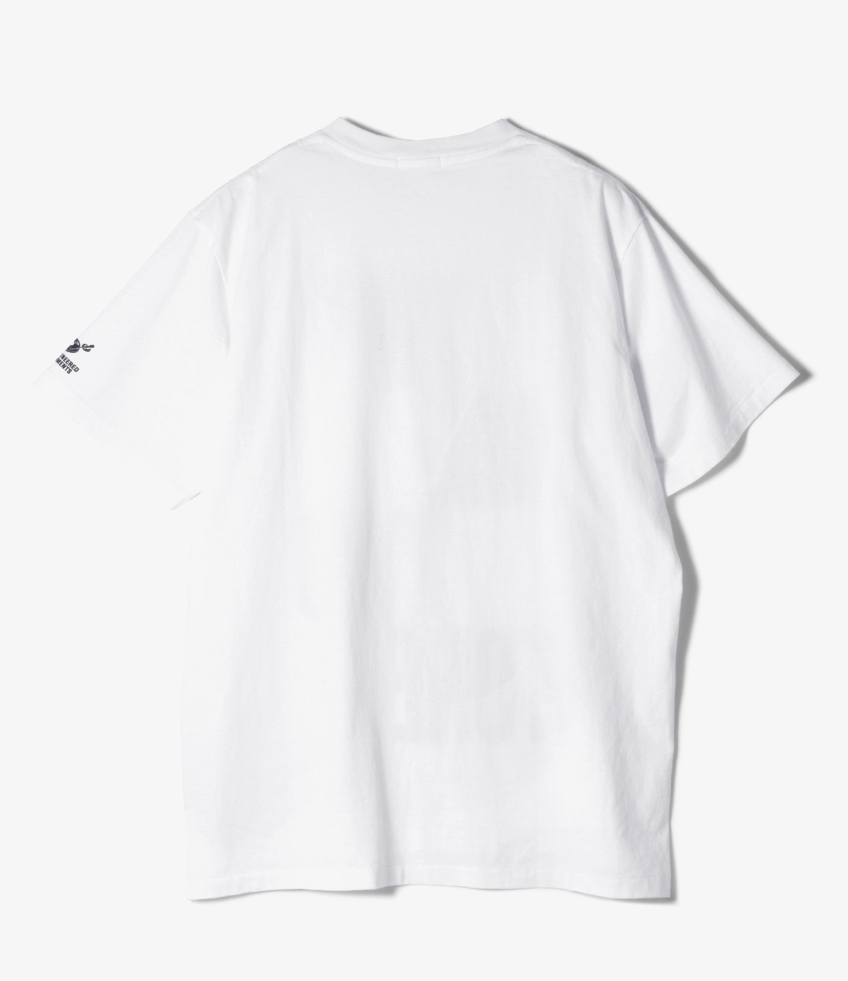 Cross Neck T–Shirt – White 'Footprint' Print