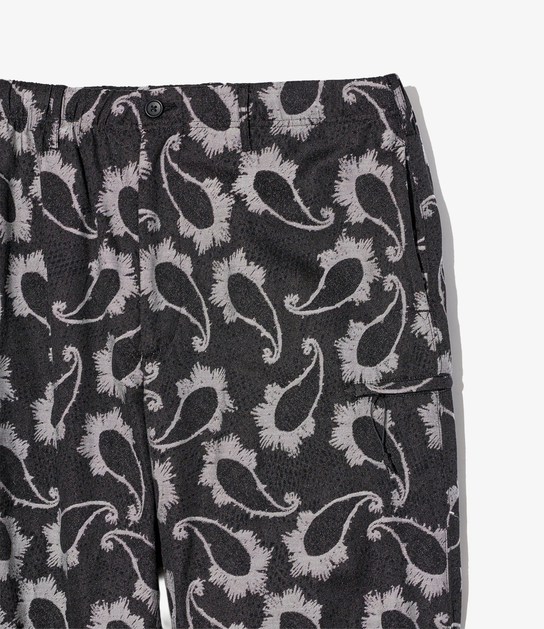 Drawstring Pant – Black Paisley Jacquard