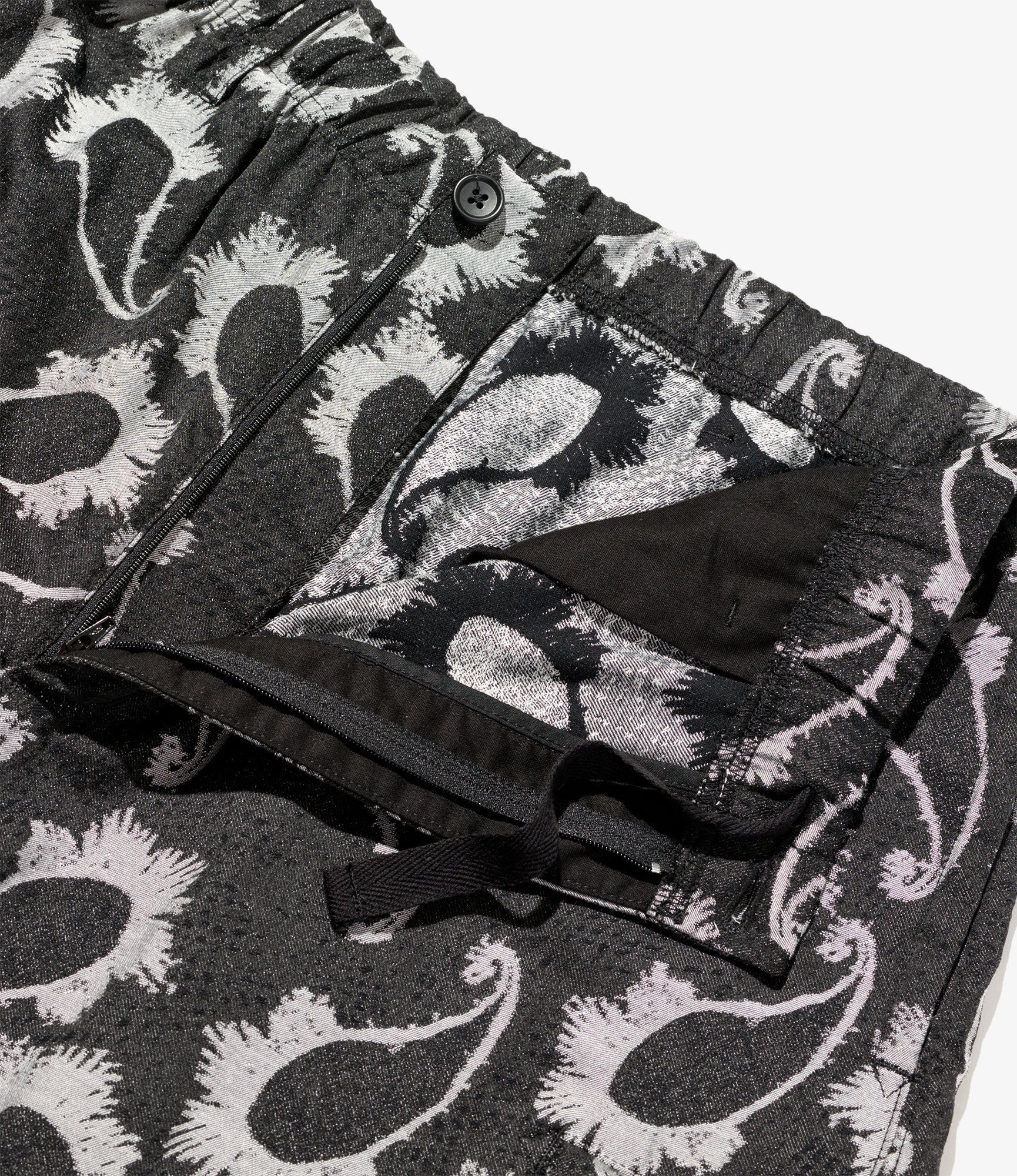 Drawstring Pant – Black Paisley Jacquard | Engineered Garments