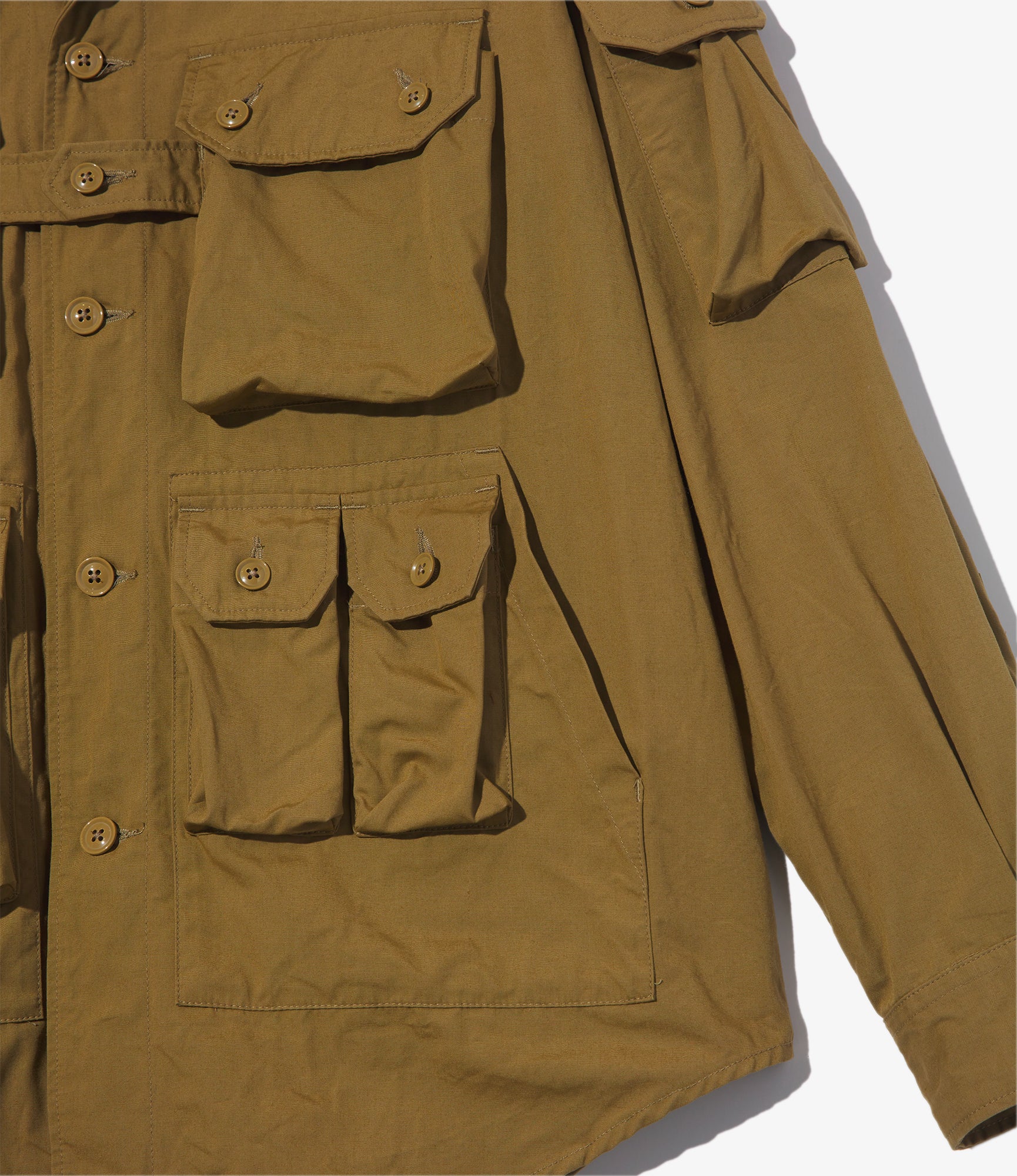 Explorer Shirt Jacket – Dark Khaki Cotton Grosgrain