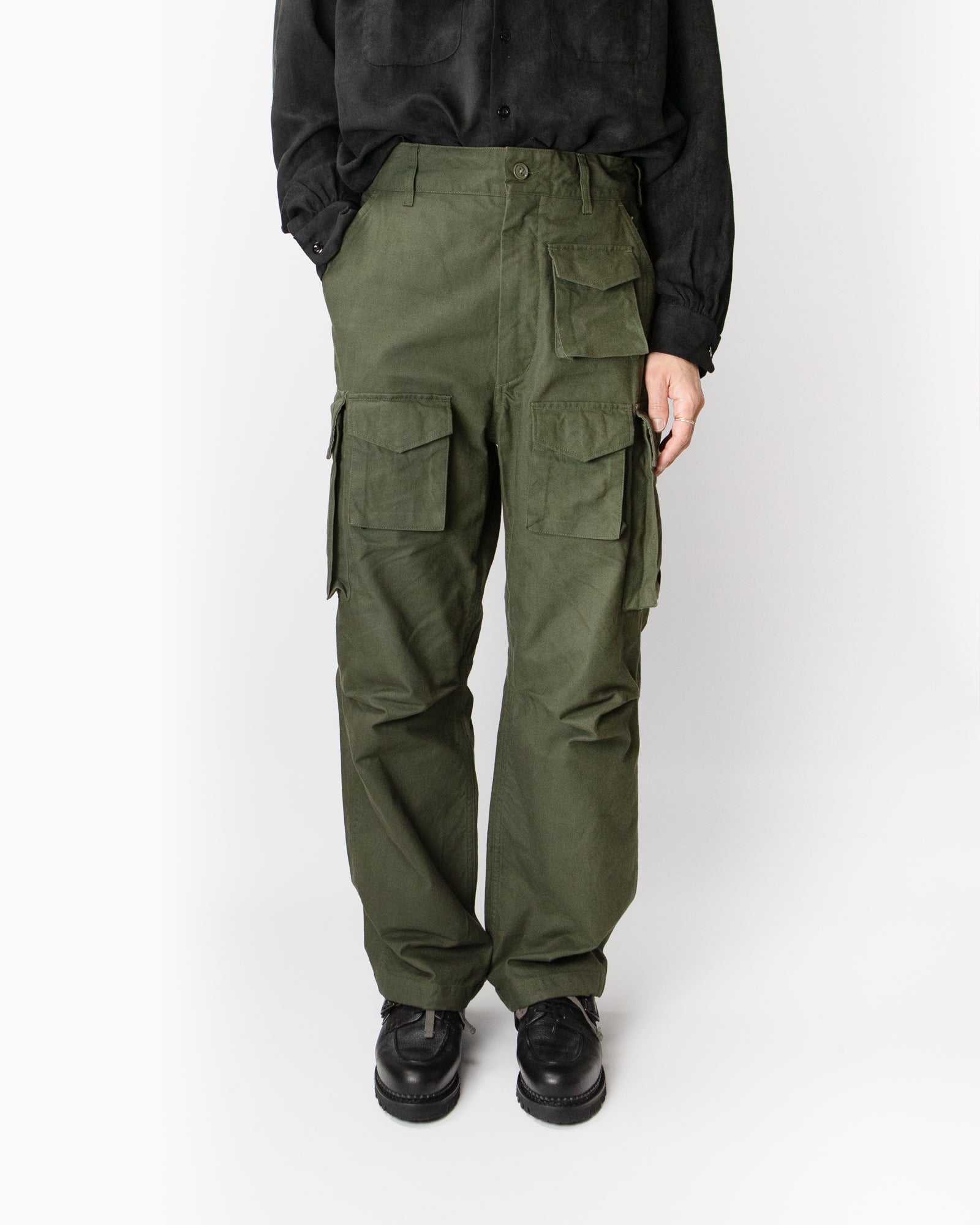 FA Pant – Olive Brushed Herringbone Cotton