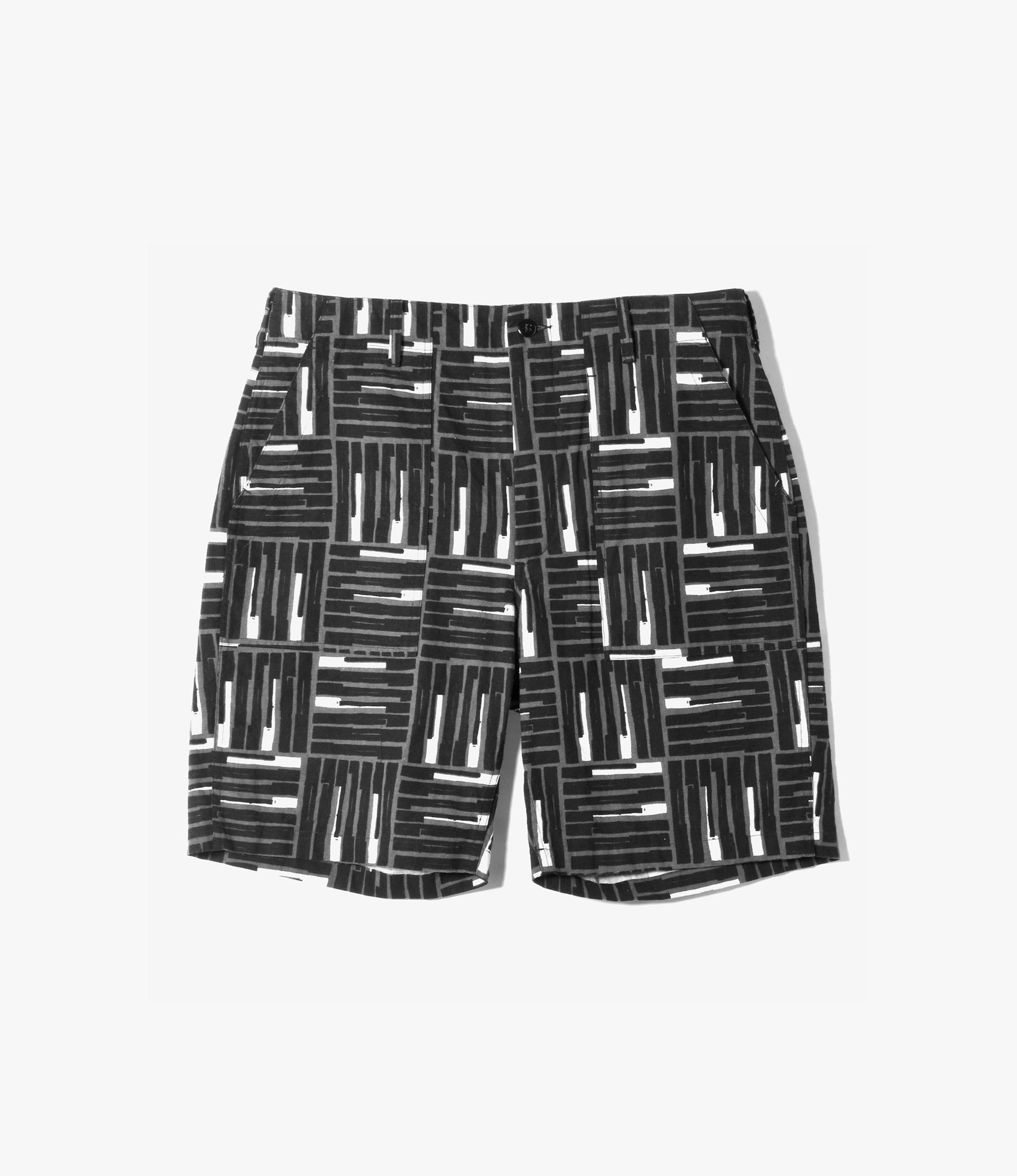 Fatigue Short – Black Tile Print Canvas