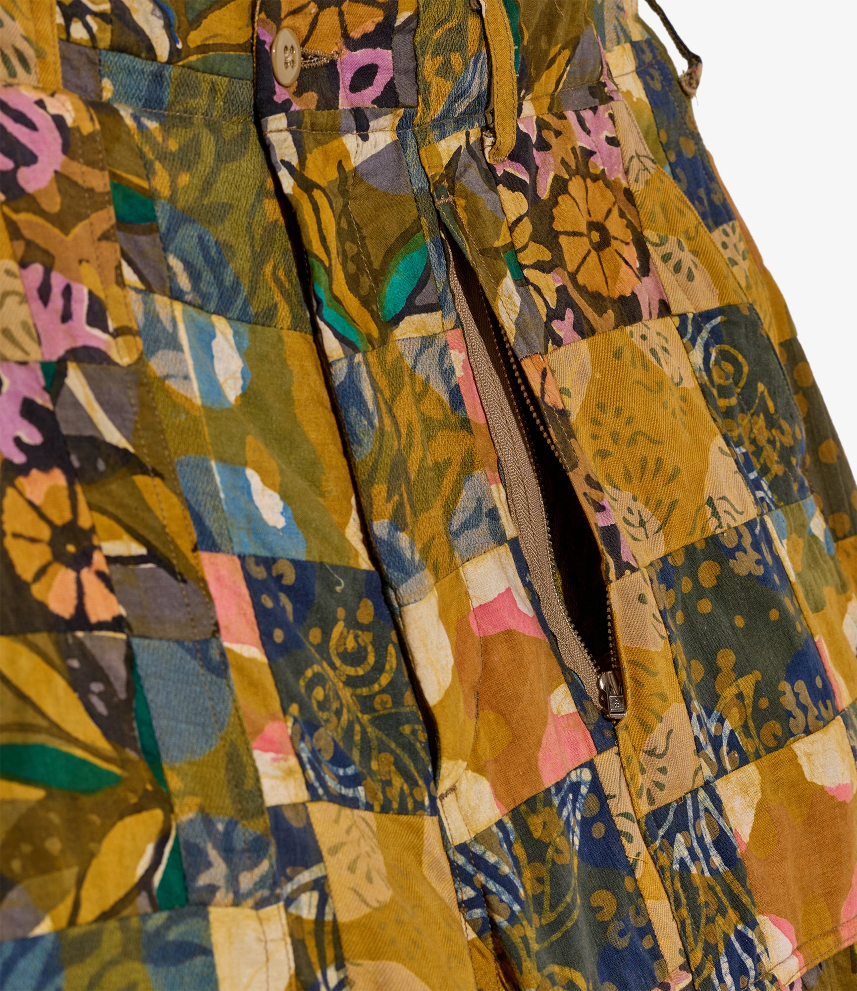 Fatigue Short – Olive Mixed Pattern Patchwork