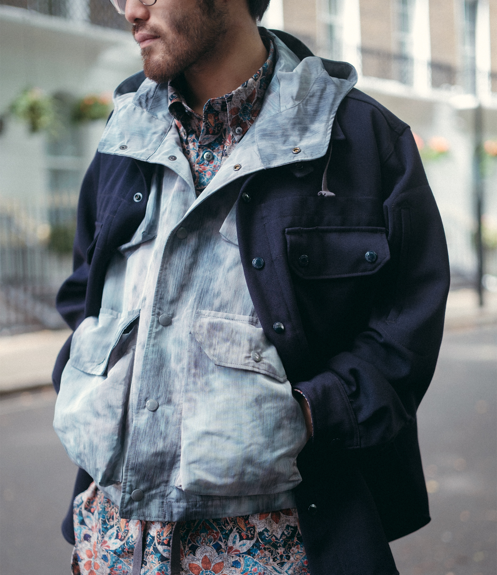 Field Vest – Charcoal Smoke Print Polyester