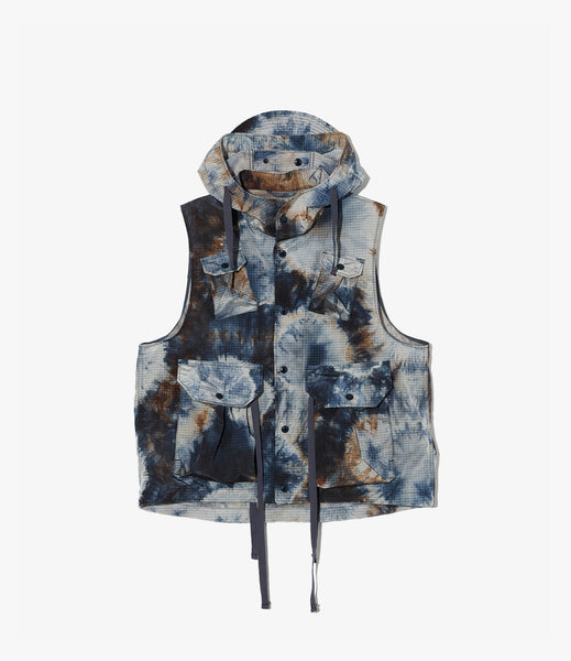 Field Vest – Navy Tie Dye Ripstop Nylon | Engineered Garments