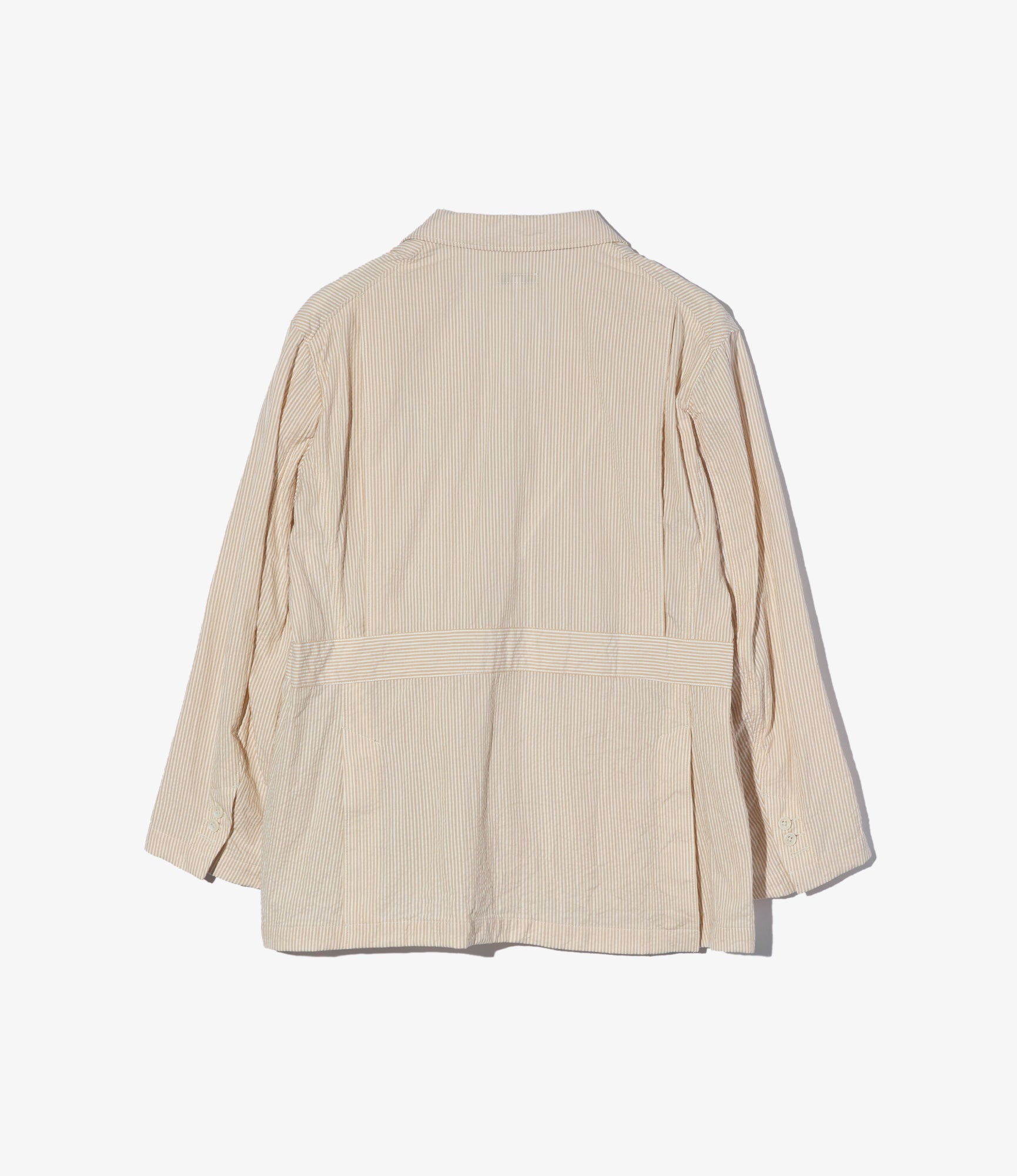 Folk Jacket – Beige Stripe Cotton Seersucker