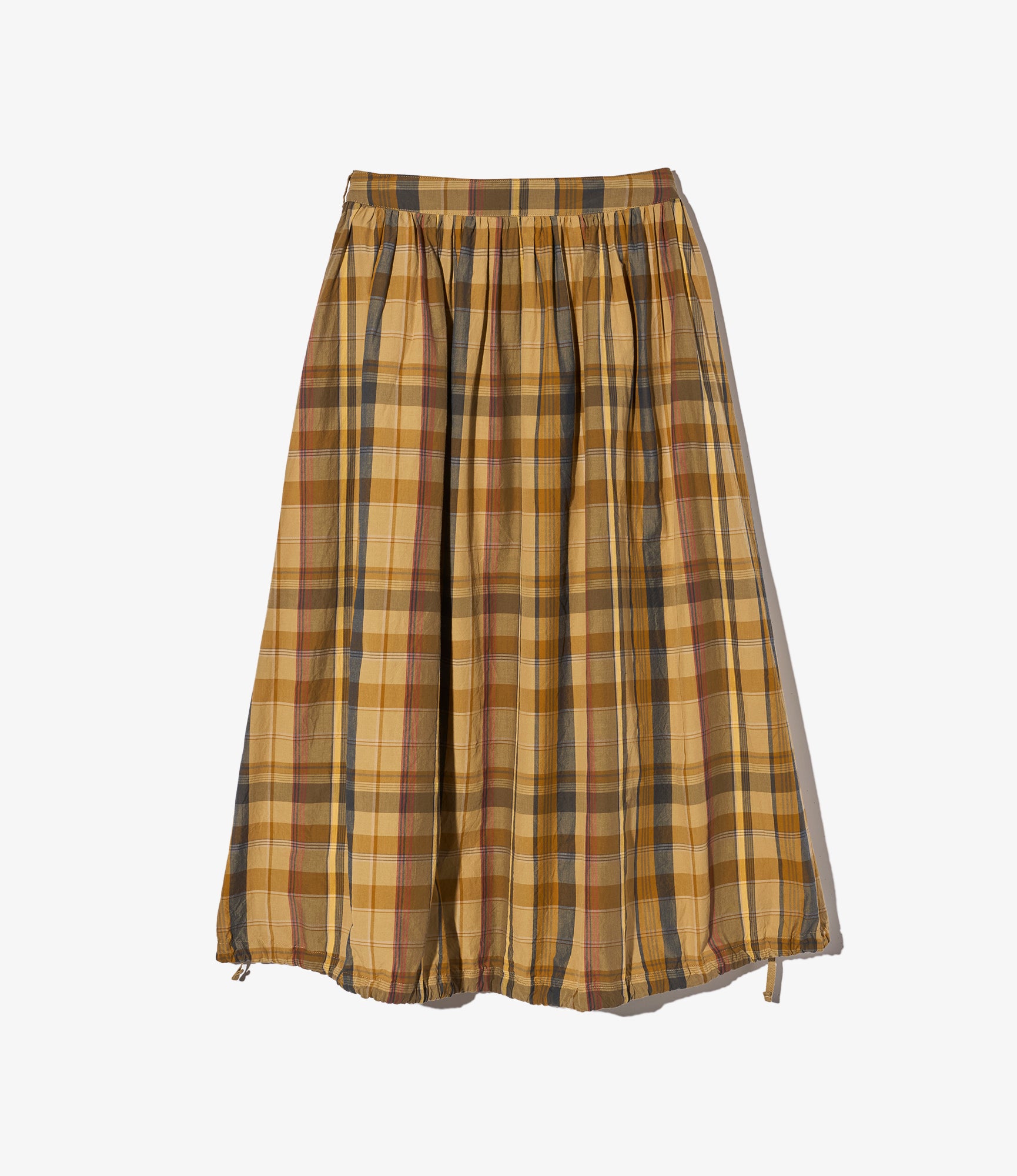 Gather Skirt – Olive Madras Plaid Cotton