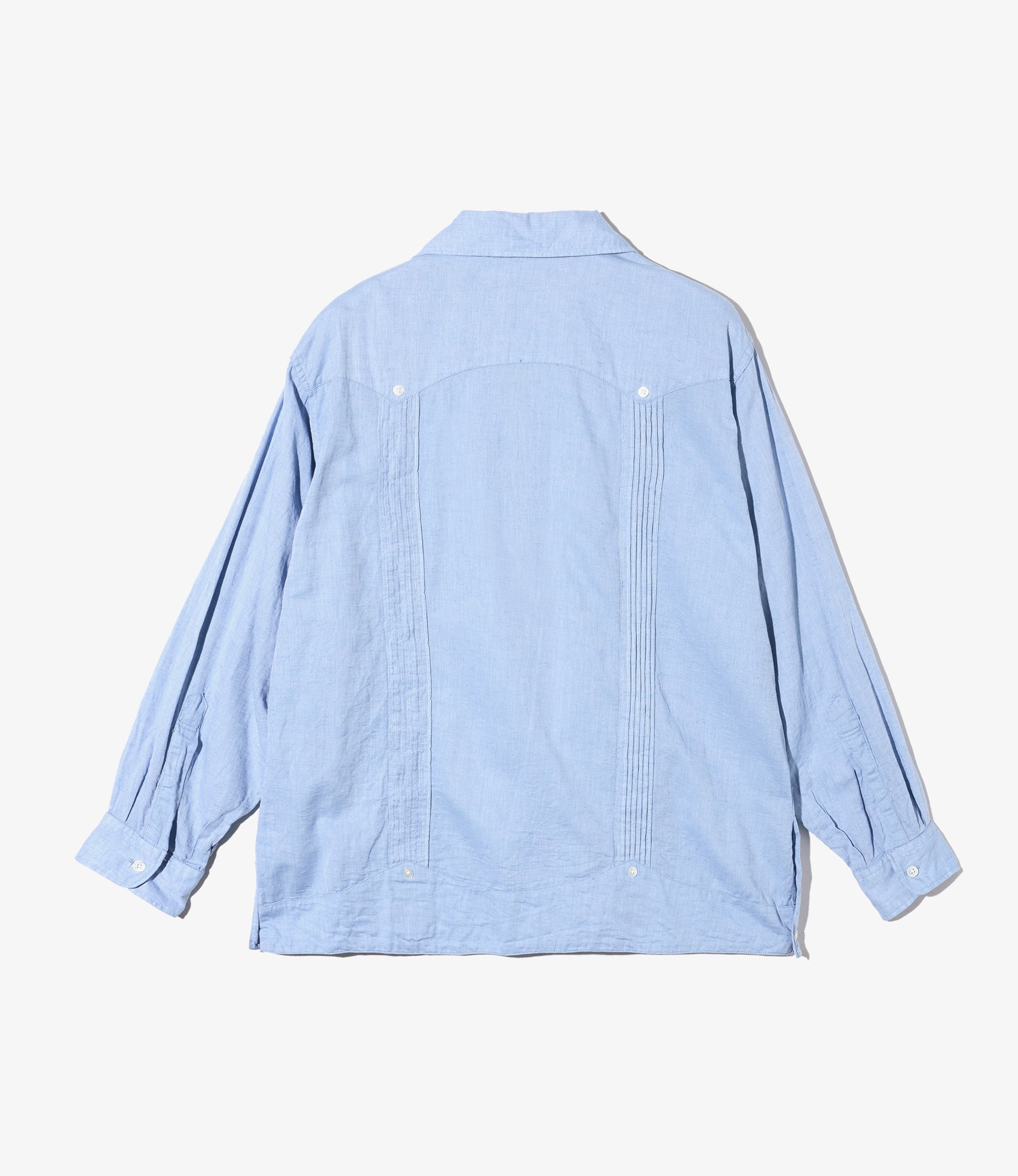 Guayabera Shirt – Light Blue Cotton/Linen