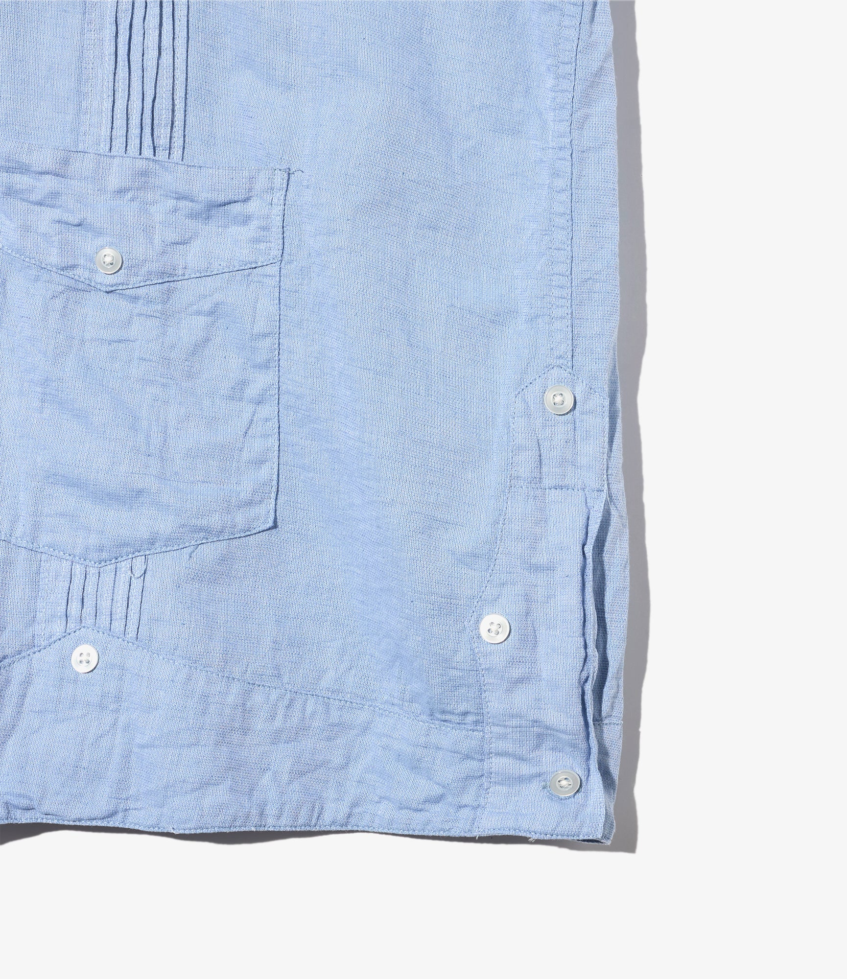 Guayabera Shirt – Light Blue Cotton/Linen