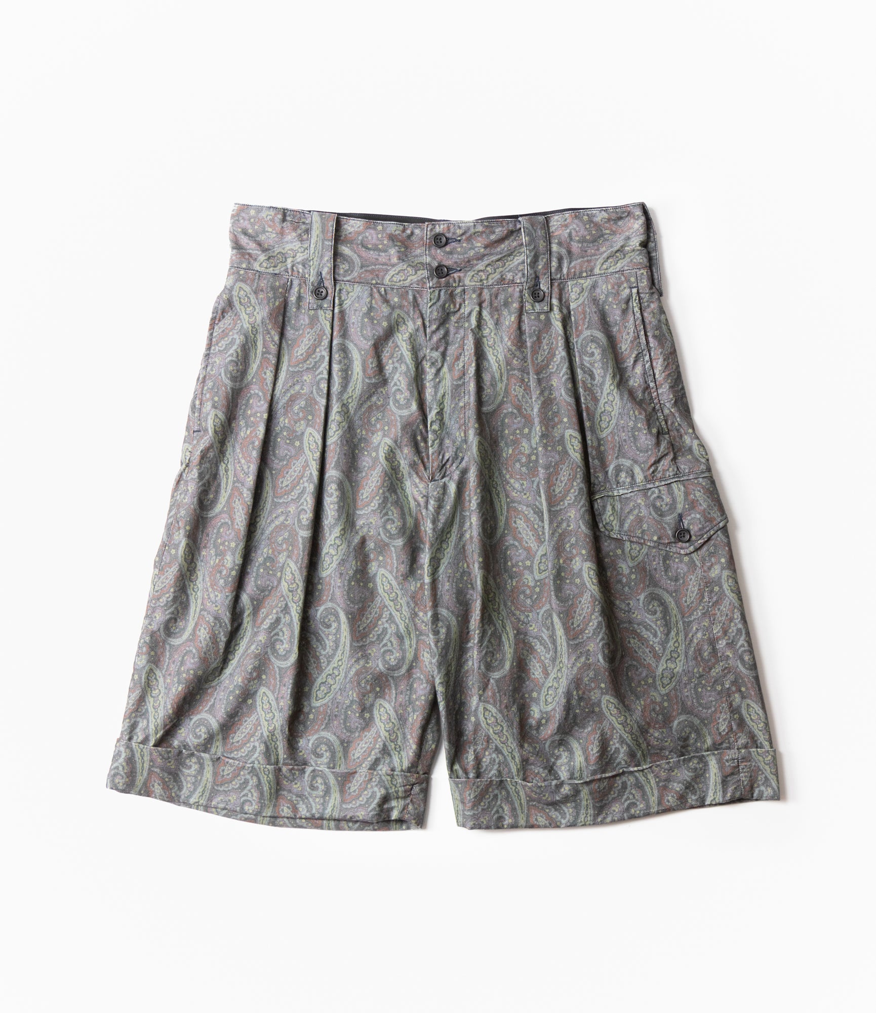 Gurkha Short – Charcoal Paisley Corduroy