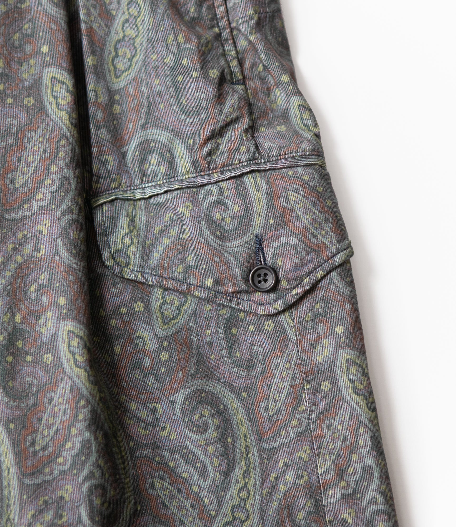 Gurkha Short – Charcoal Paisley Corduroy