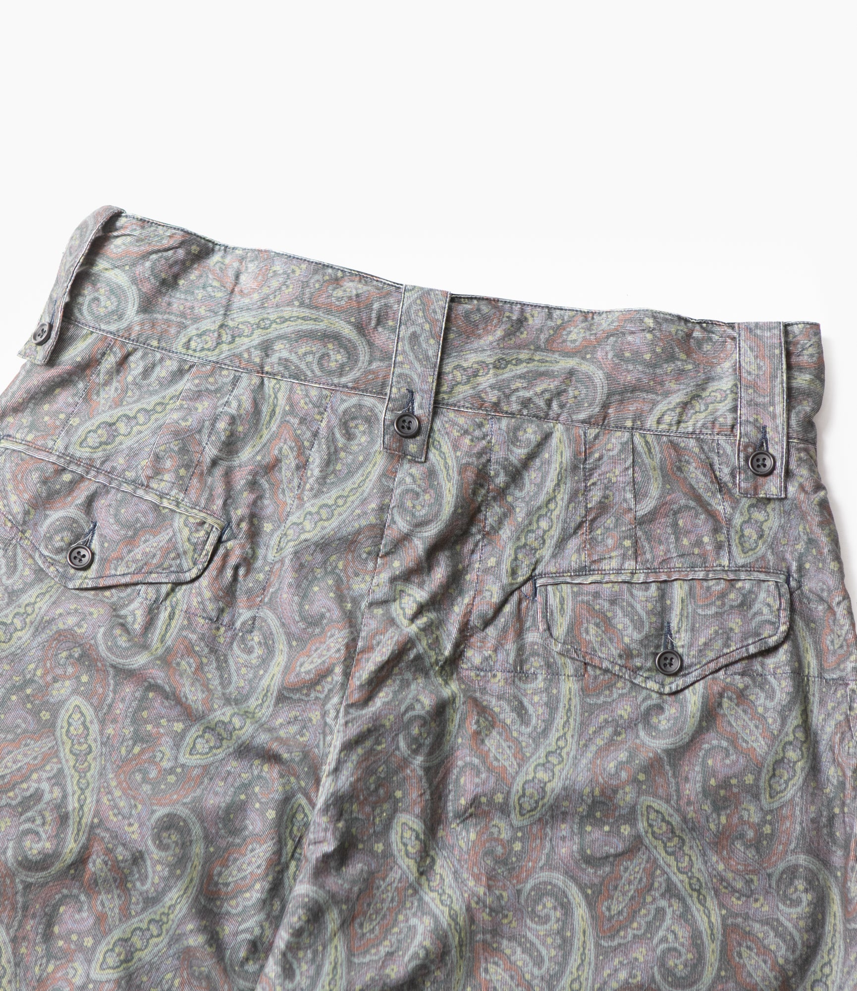 Gurkha Short – Charcoal Paisley Corduroy