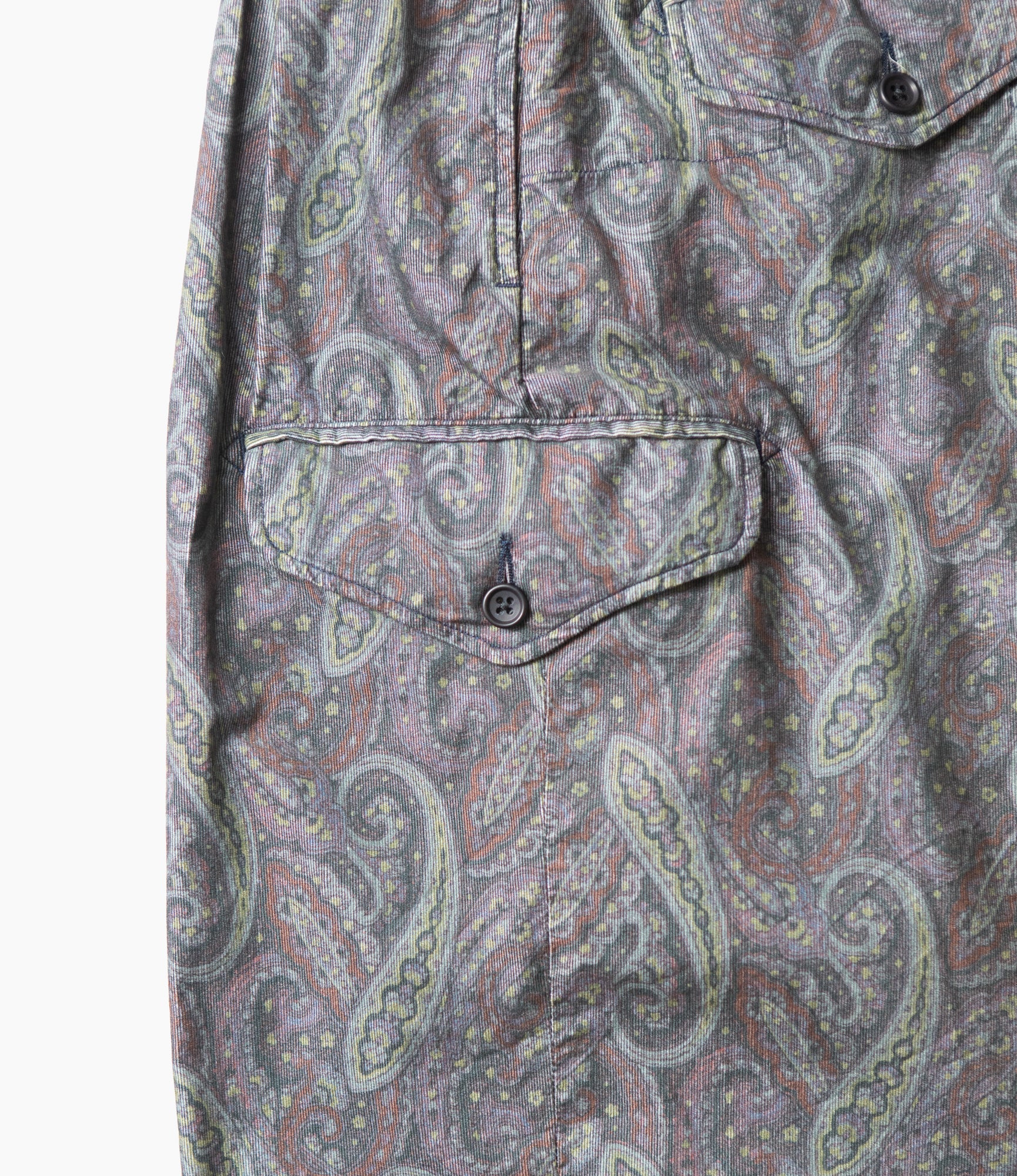 Gurkha Short – Charcoal Paisley Corduroy