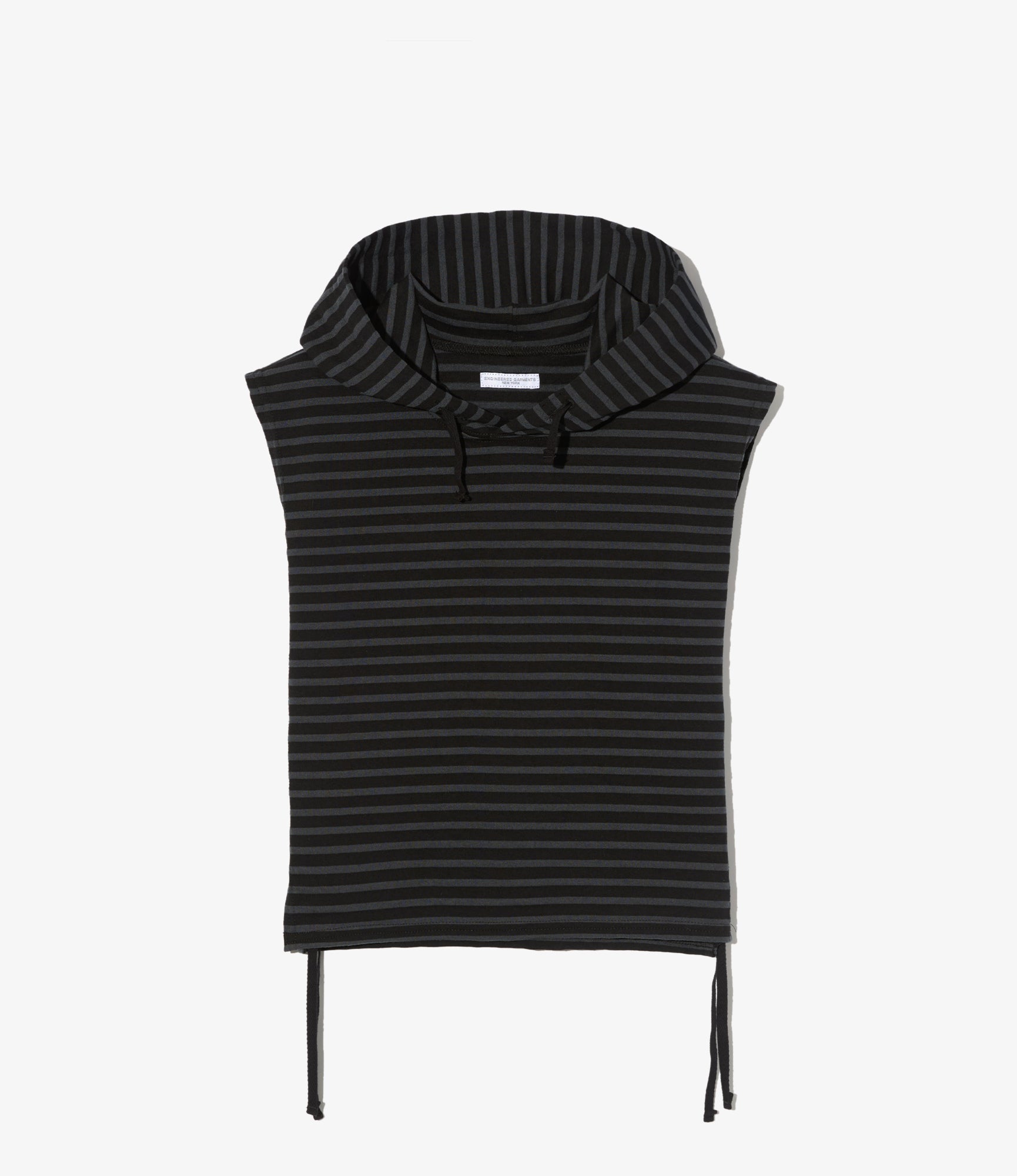 Hooded Interliner – Charcoal Striped Jersey