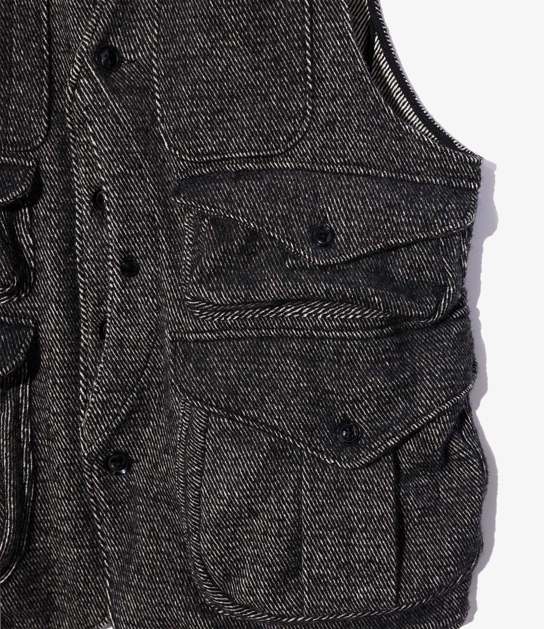 Hunting Jacket – Black Shaggy Wool Twill