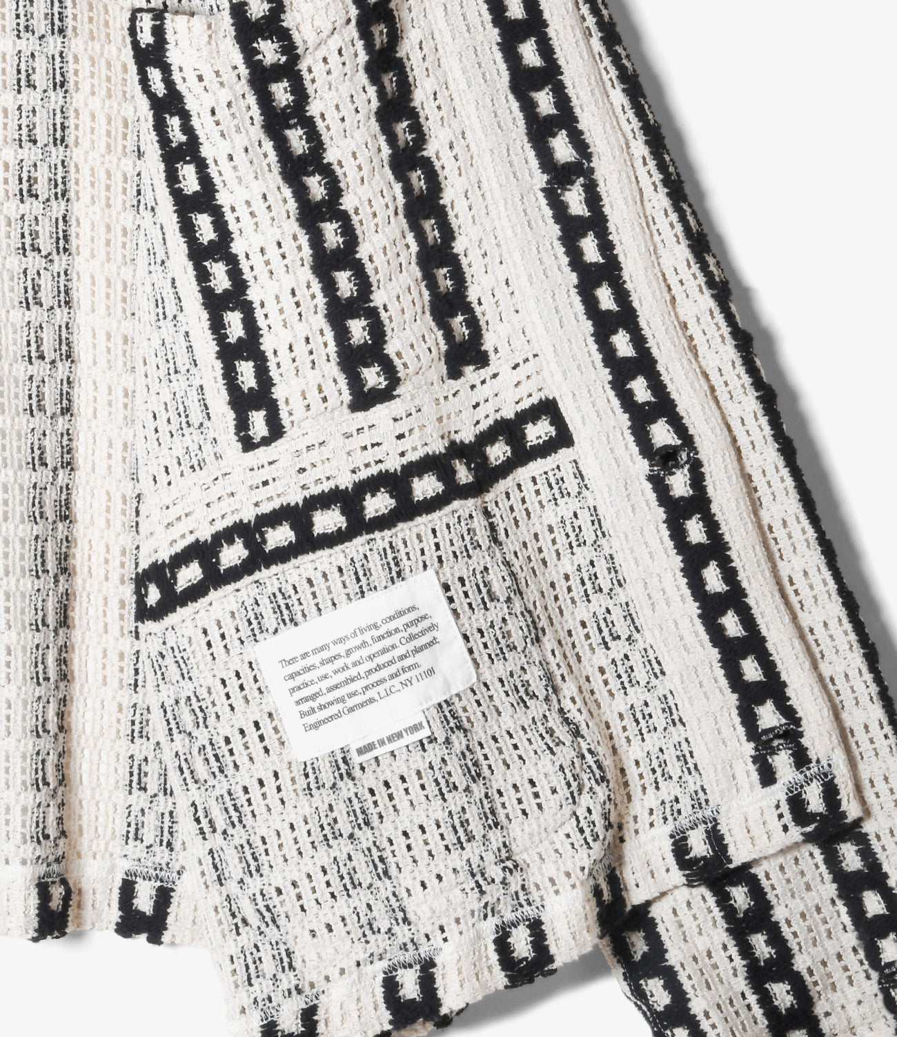 Knit Cardigan – Black/White Striped Crochet