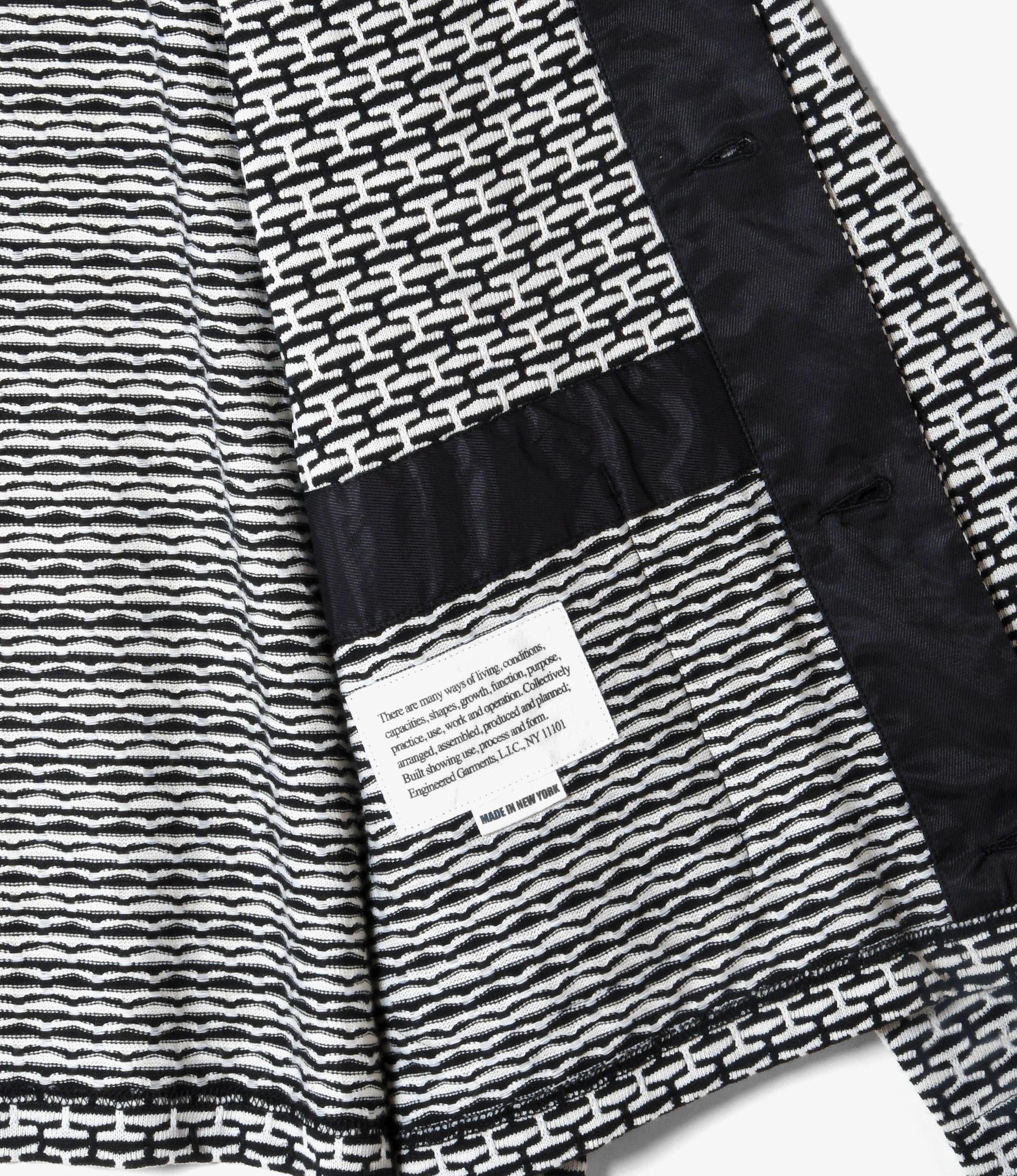 Knit Cardigan – Black/White Horizontal Jacquard
