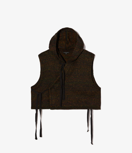 Knit Wrap Vest – Brown Nep Wool Blend | Engineered Garments