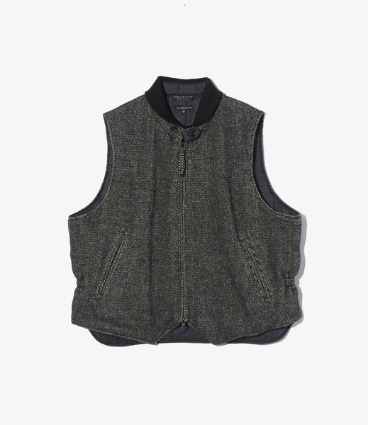 LL Vest – Black Shaggy Wool Twill | Engineered Garments