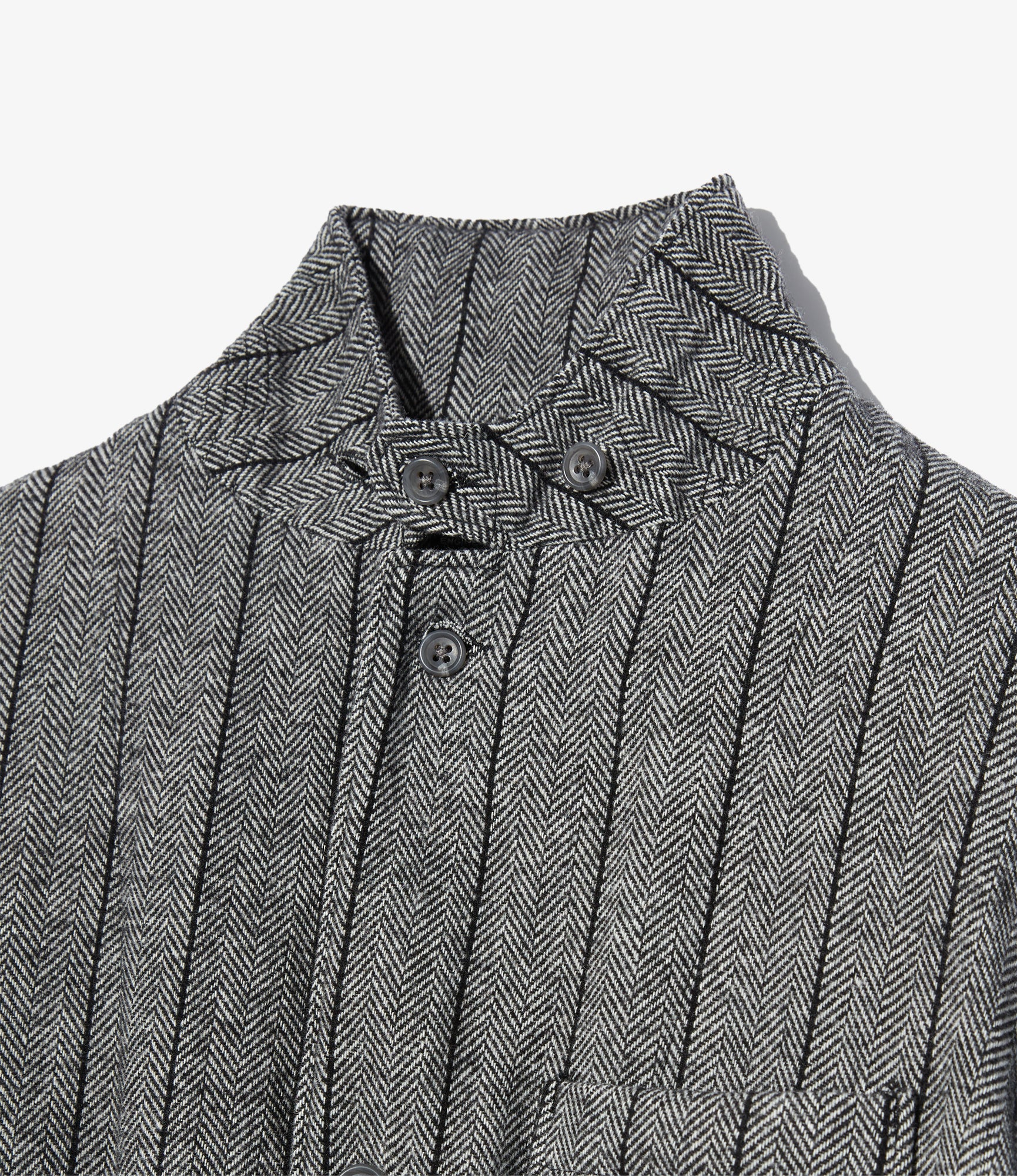Loiter Jacket – Dark Grey Striped Herringbone Wool