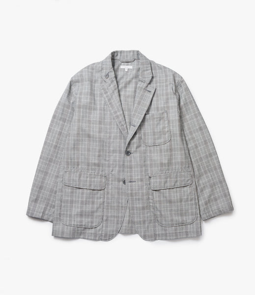 ENGINEERED GARMENTS LOITER JACKET M チェック Loiter Jacket – Grey Glen Plaid Tropical Wool | Engineered