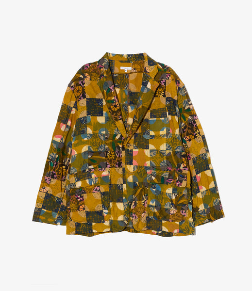 Loiter Jacket – Olive Mixed Pattern Patchwork | Engineered