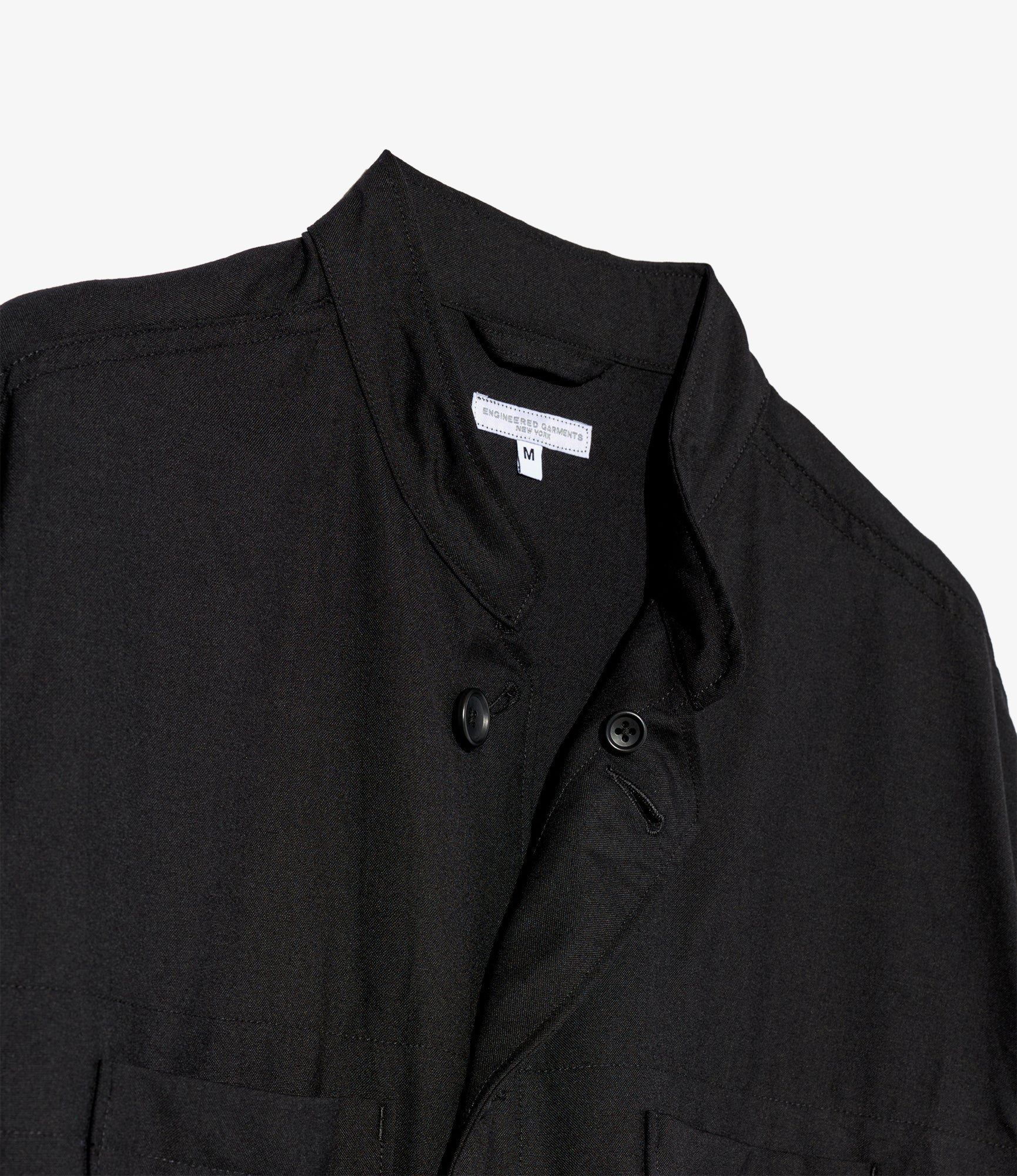Long Dayton Shirt – Black Tropical Wool