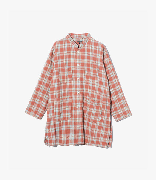 Long Dayton Shirt – Pink Plaid Jacquard Cotton | Engineered