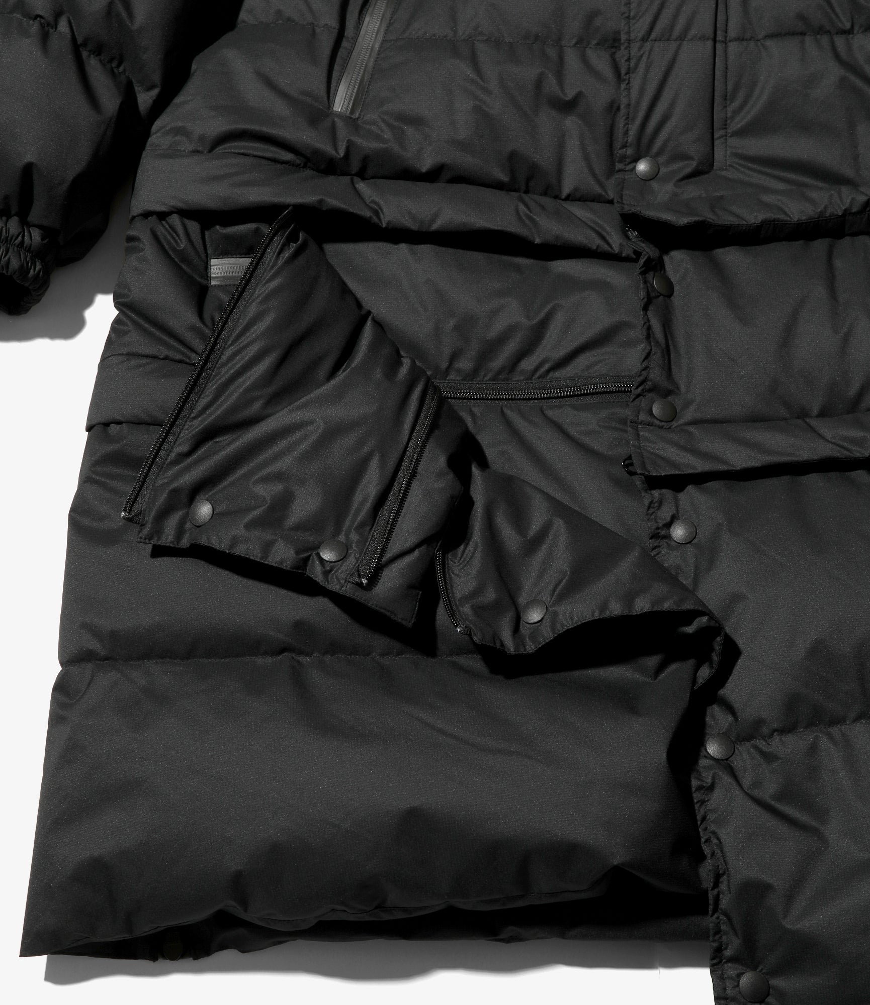 Detachable Down Coat – Black Nylon