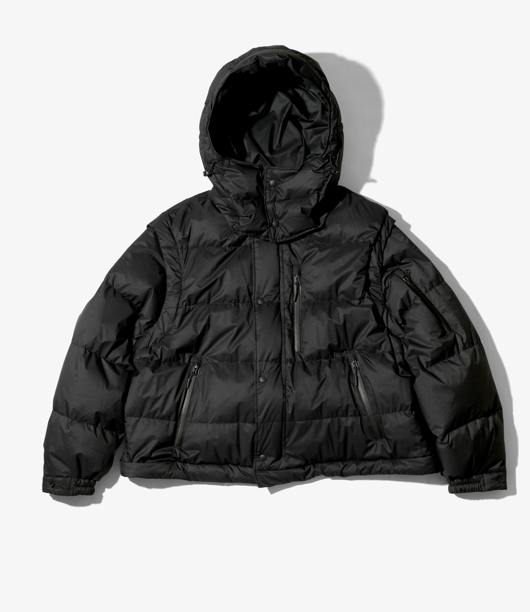 Detachable Down Coat – Black Nylon