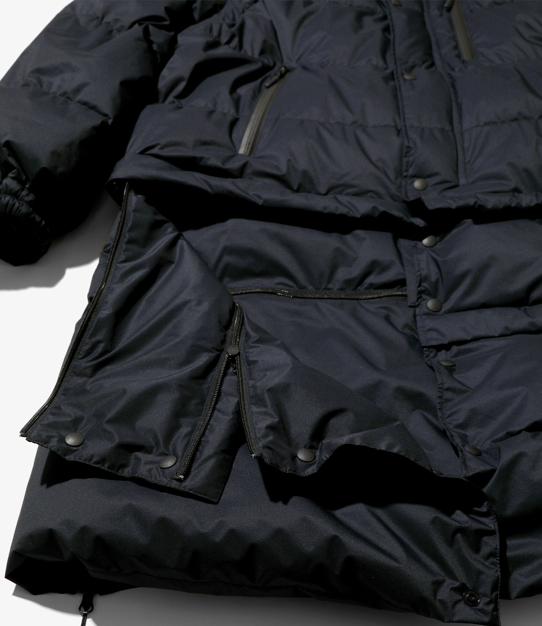 Detachable Down Coat – Dark Navy Nylon