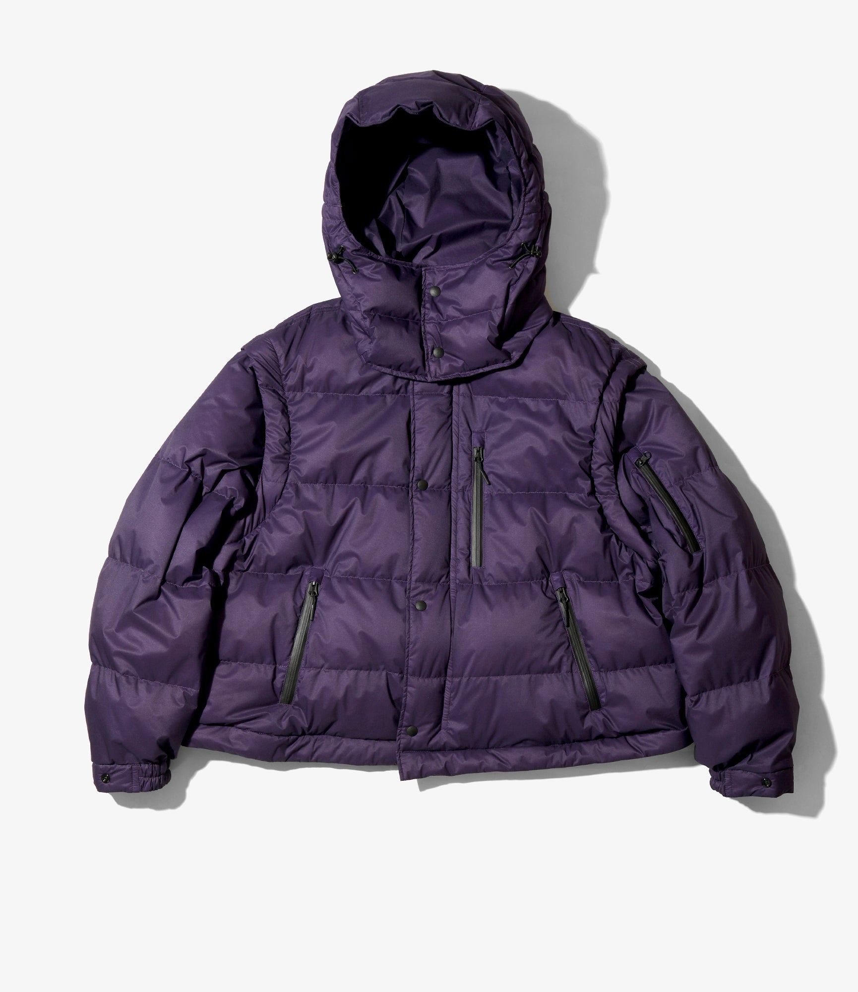 Detachable Down Coat – Purple Nylon