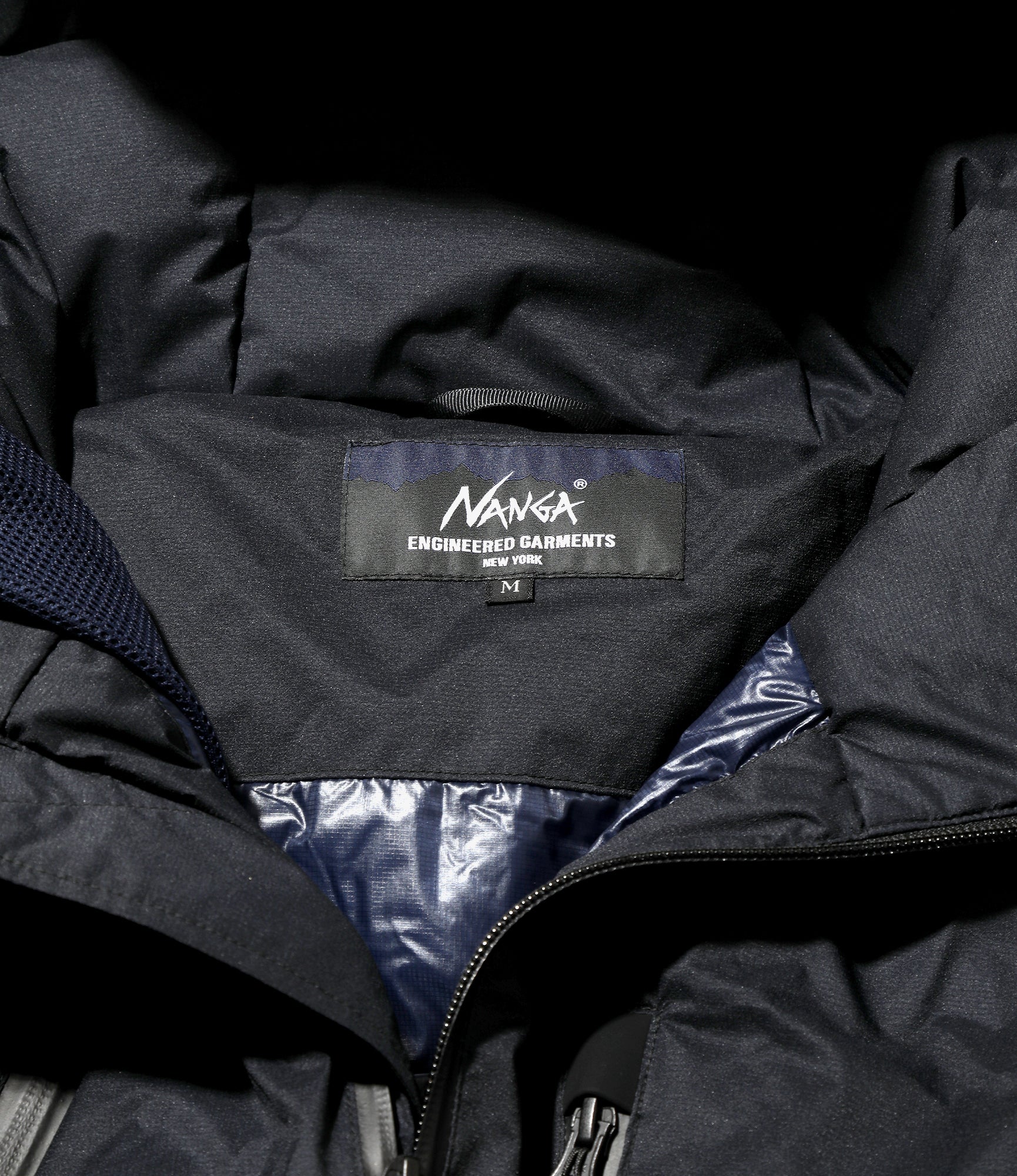 Down Zip Coat – Dark Navy Ripstop Nylon