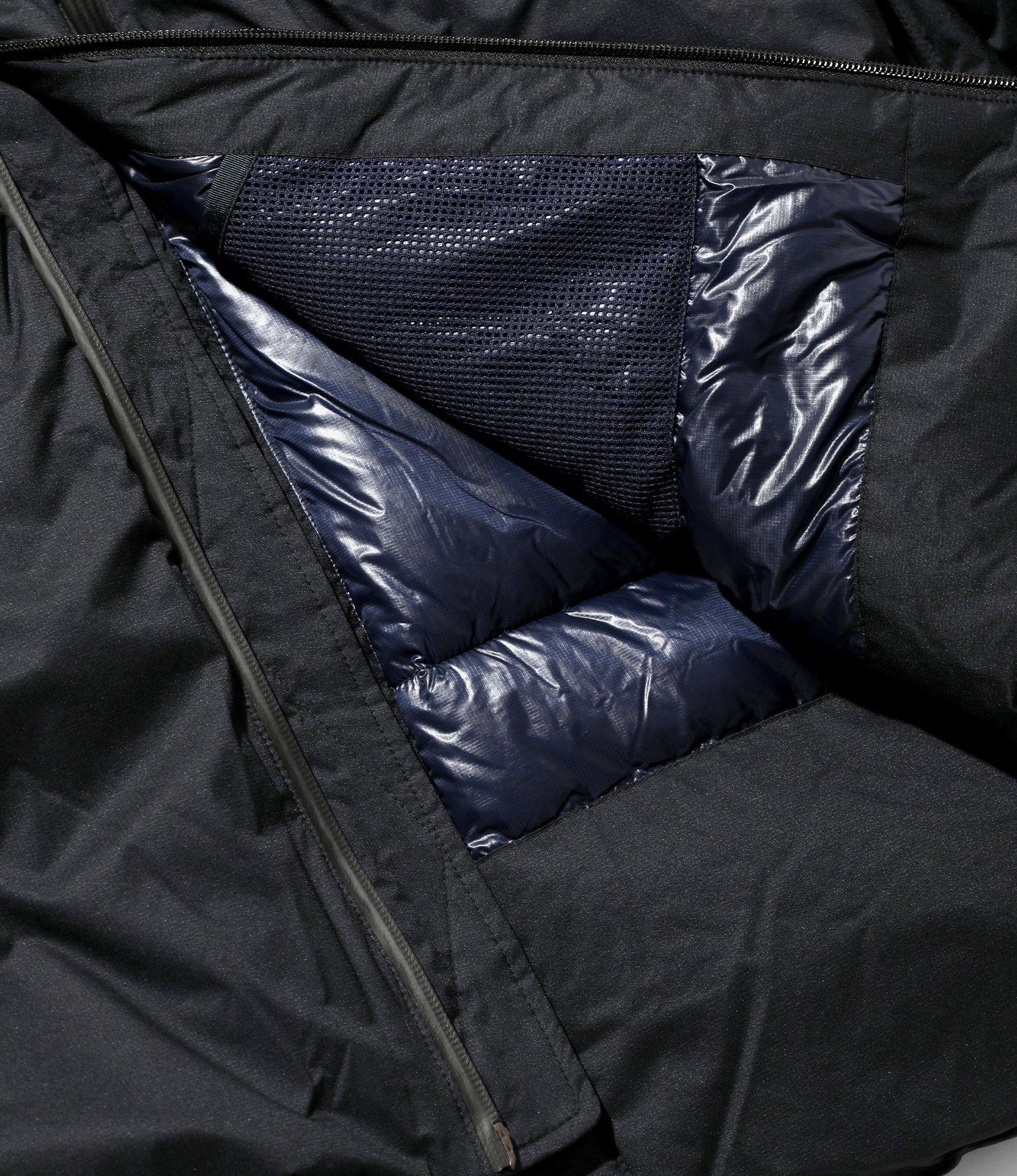 Down Zip Jacket – Dark Navy Ripstop Nylon