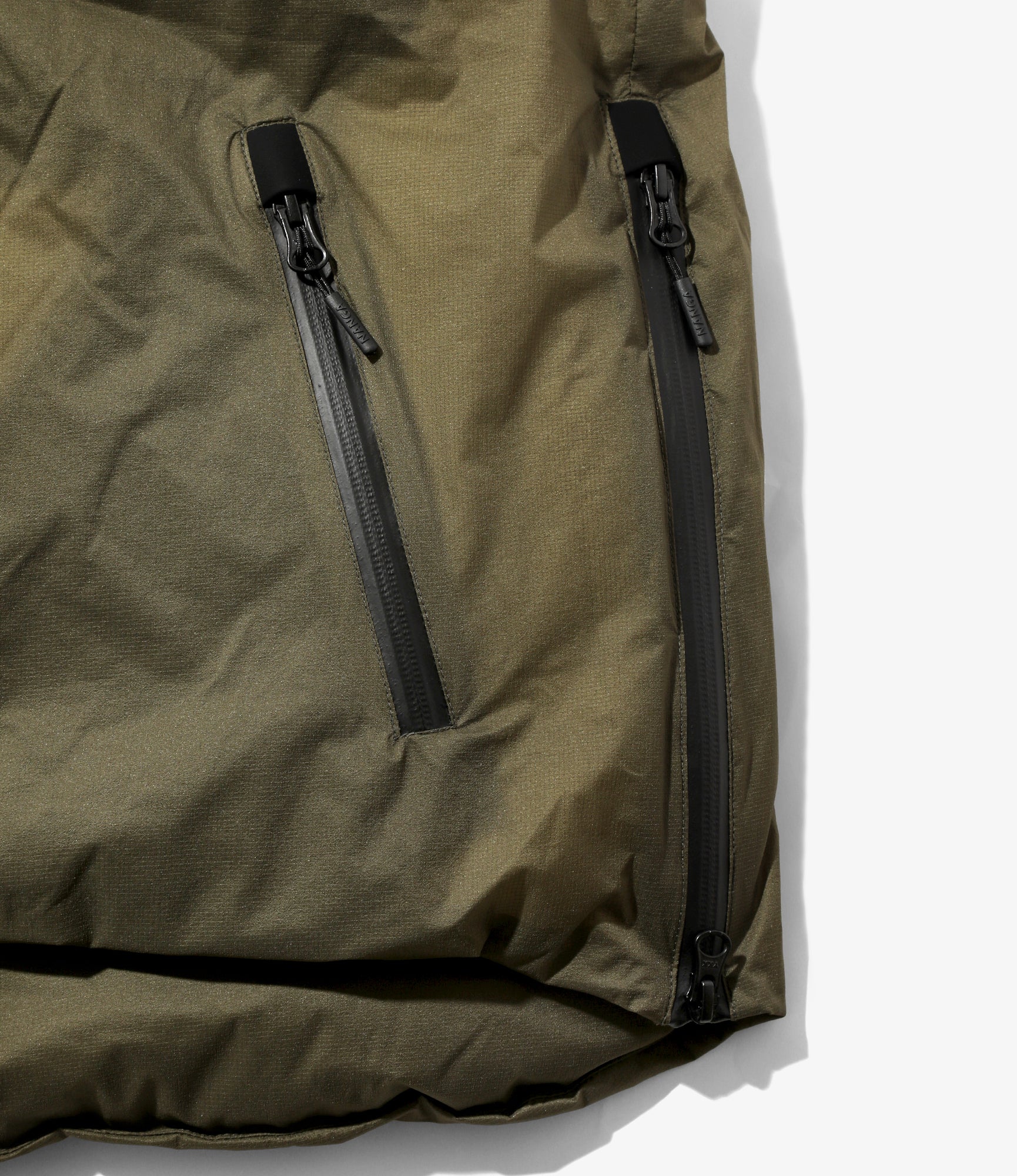 Down Zip Vest – Olive Ripstop Nylon