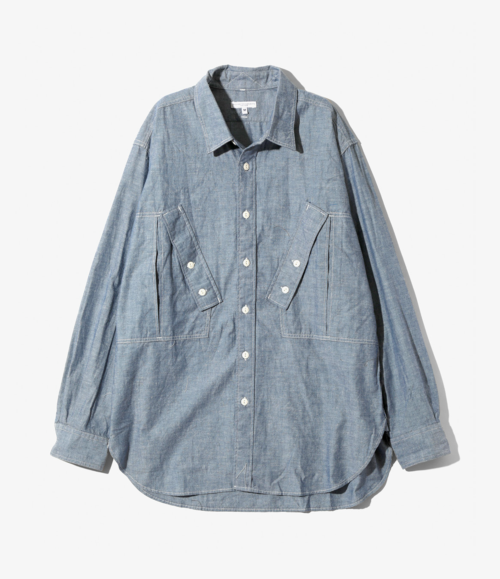 Nepenthes Exclusive Engineered Garments Field Shirt - Blue Cotton Chambray